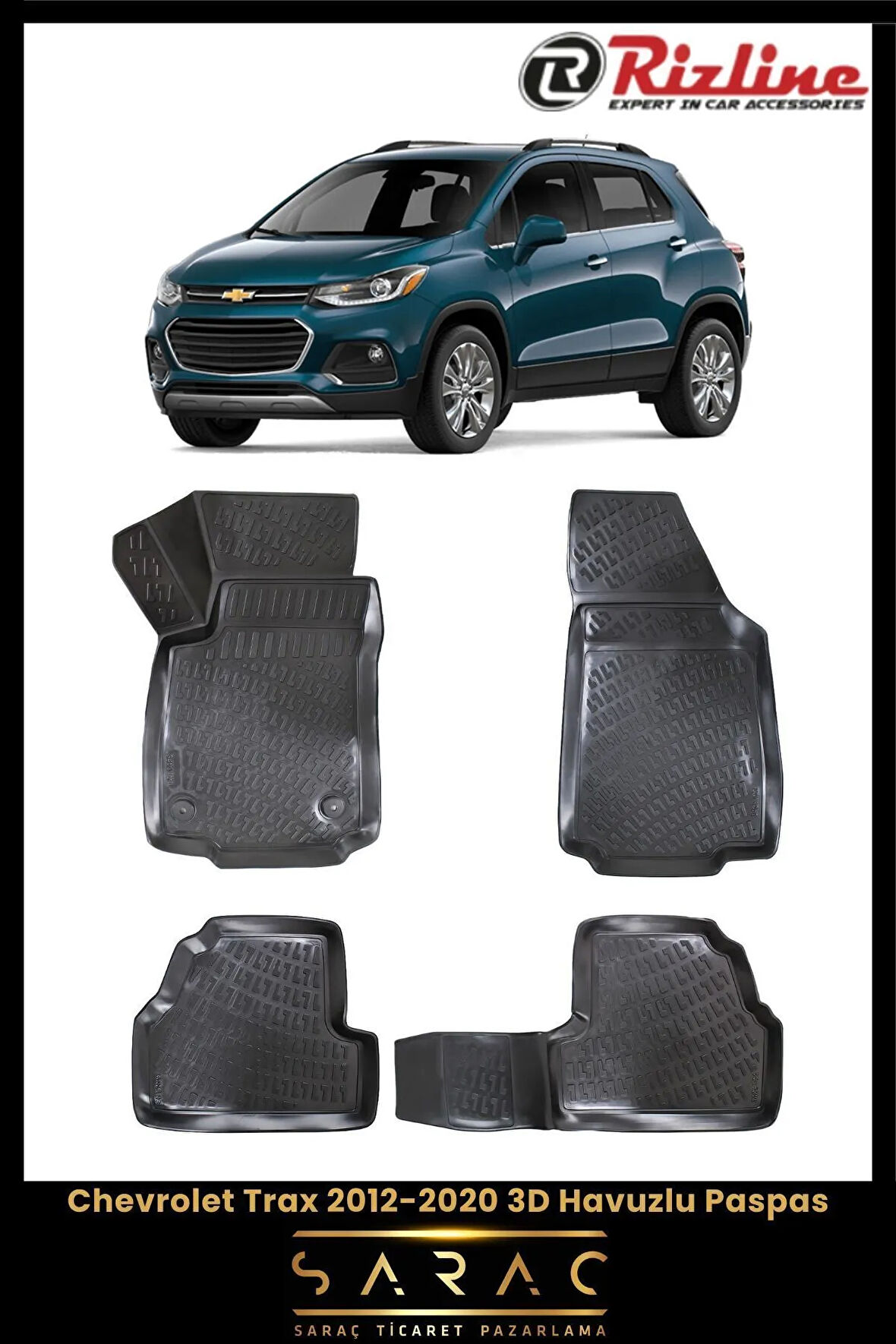 Rizline Chevrolet Trax 2017 Model 3D Havuzlu Paspas