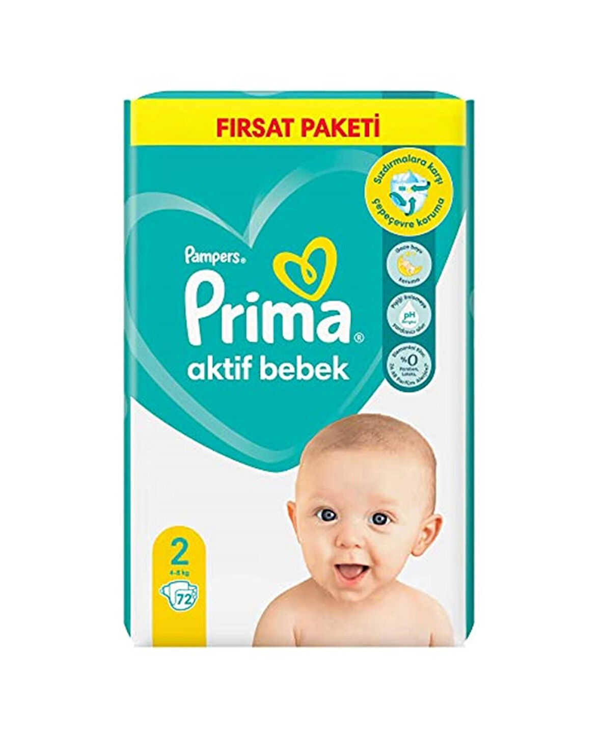 Prima Bebek Bezi Aktif Bebek 2 Numara Mini Fırsat Paketi 72 Adet
