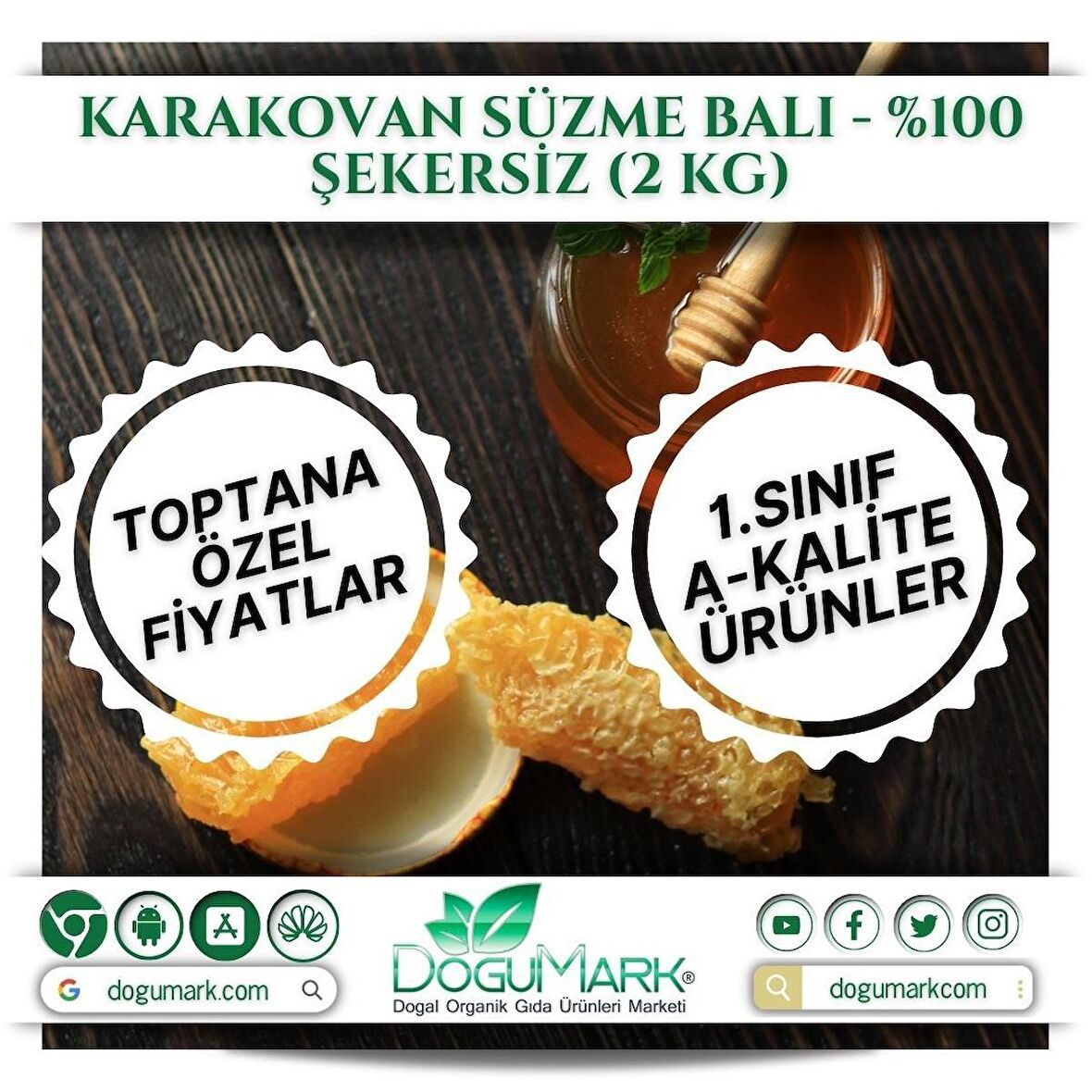 DoğuMark - Karakovan Süzme Balı - %100 Şekersiz (2 Kg)