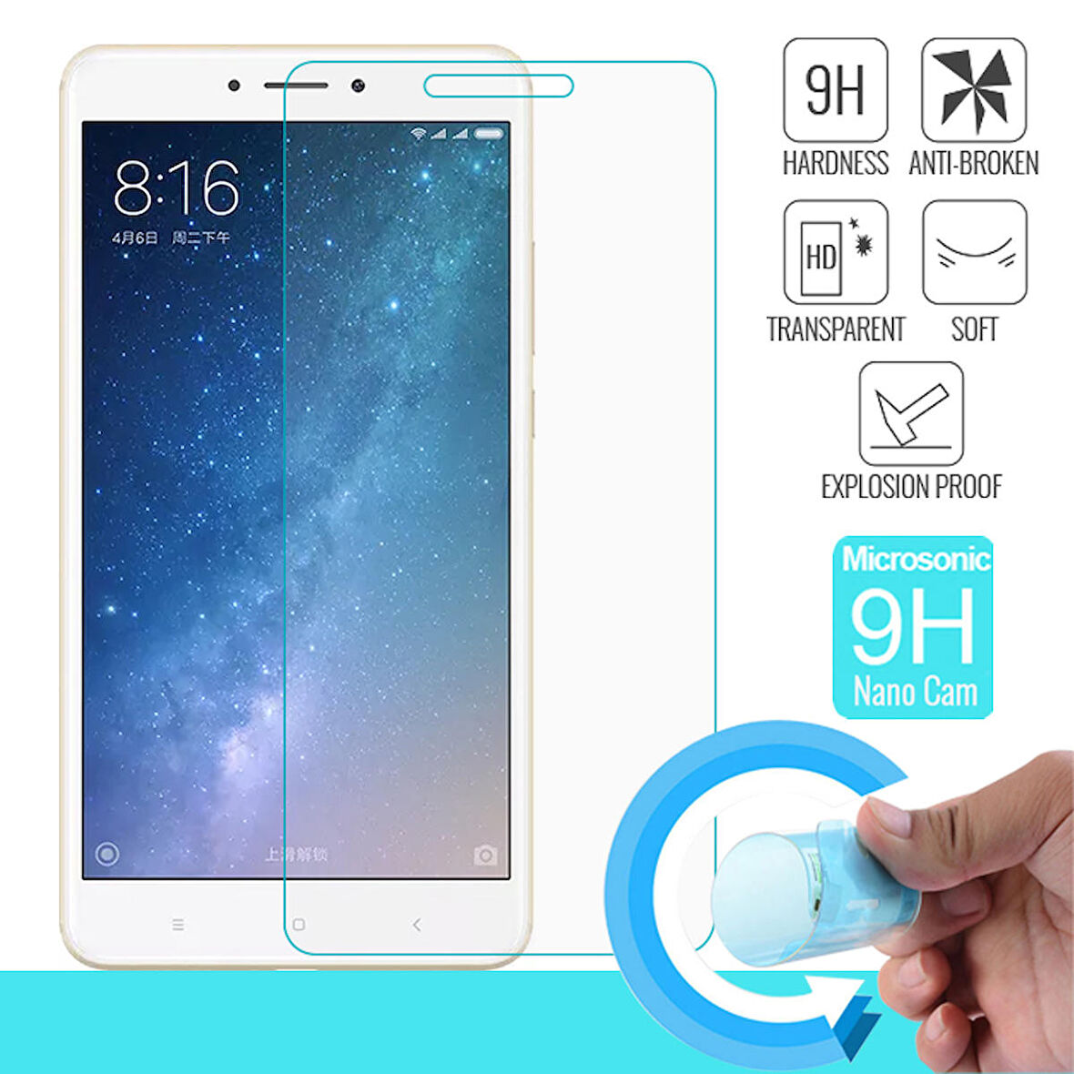 Microsonic Xiaomi Mi Max 2 Nano Cam Ekran koruyucu Kırılmaz film