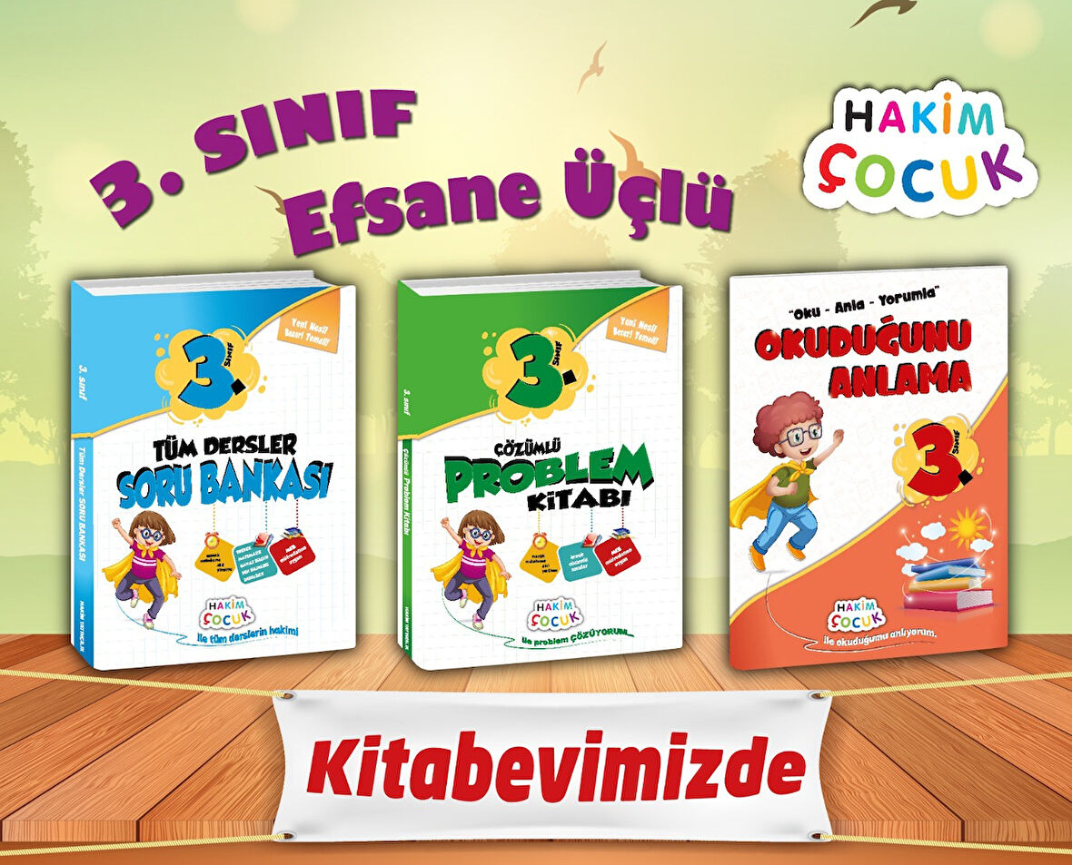 3.Sınıf Tüm Dersler Soru Bankası+Çözümlü Problem Kitabı+Okuduğunu Anlama