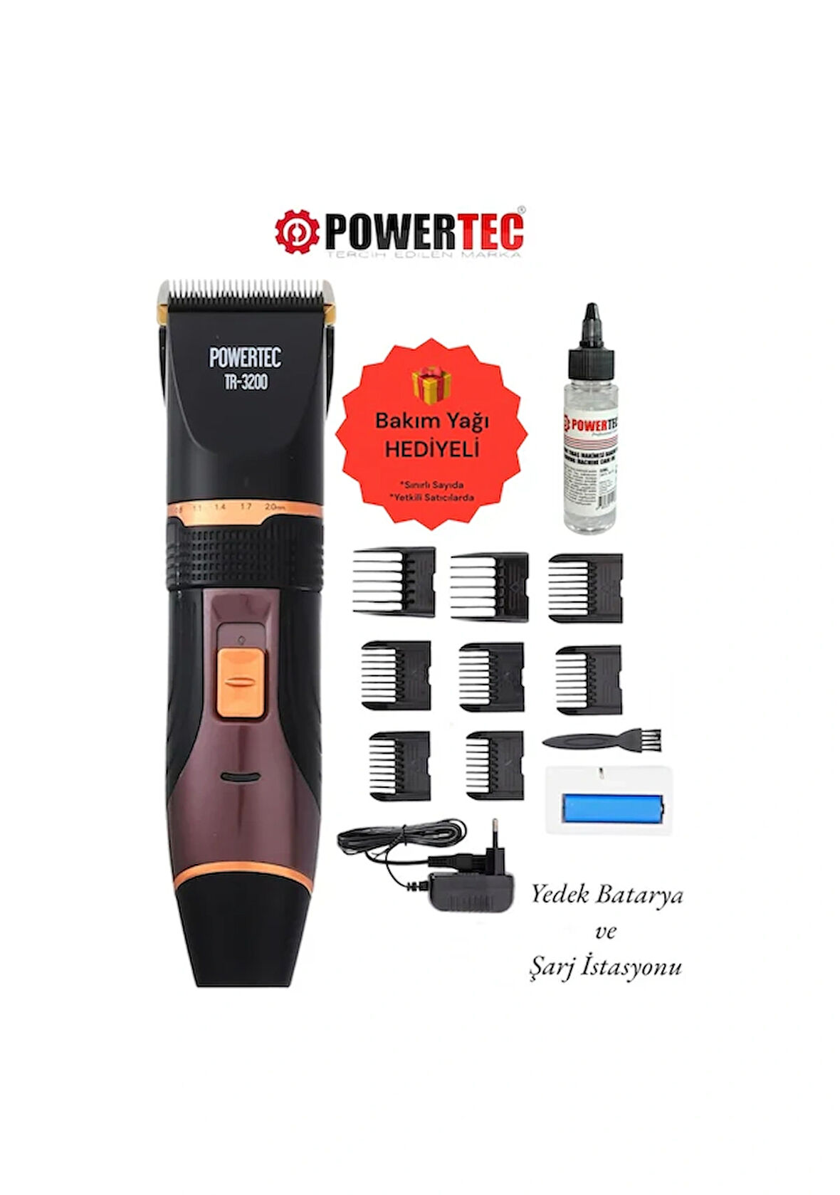 Powertec TR3200 Saç ve Sakal Kesme Makinesi 