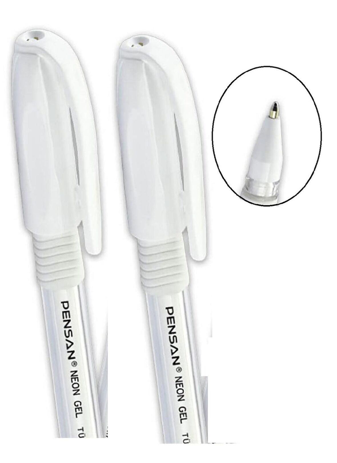 Beyaz Neon Tükenmez Kalem Jel 1.0 Mm (2 Adet)