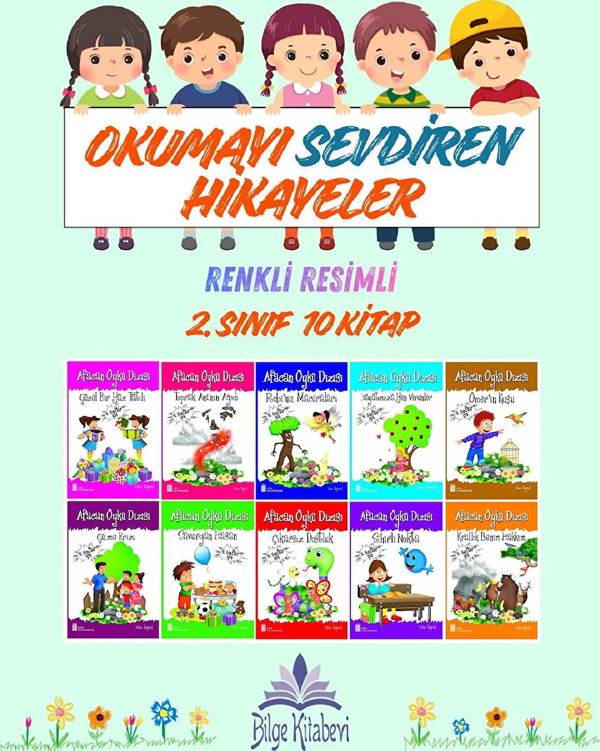 2.Sınıf Okumayı Sevdiren Renkli Resimli Hikayeler 5 - 10 Kitap