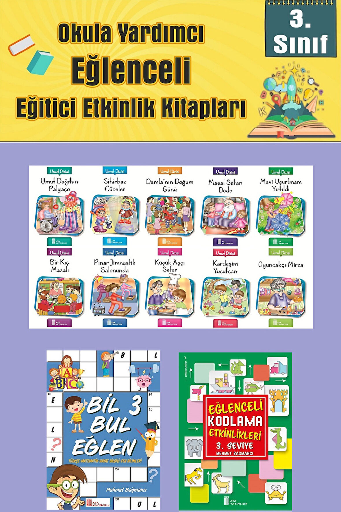 3.Sınıflar İçin Okumayı Sevdiren 10 lu Hikaye Seti -Bil Bul Eğlen-Kodlama 9 (Okulda Evde Tatilde)