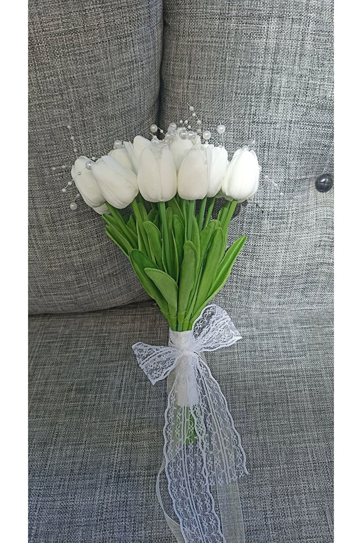 Islak Lale İncili gelin buketi , gelin çiçeği