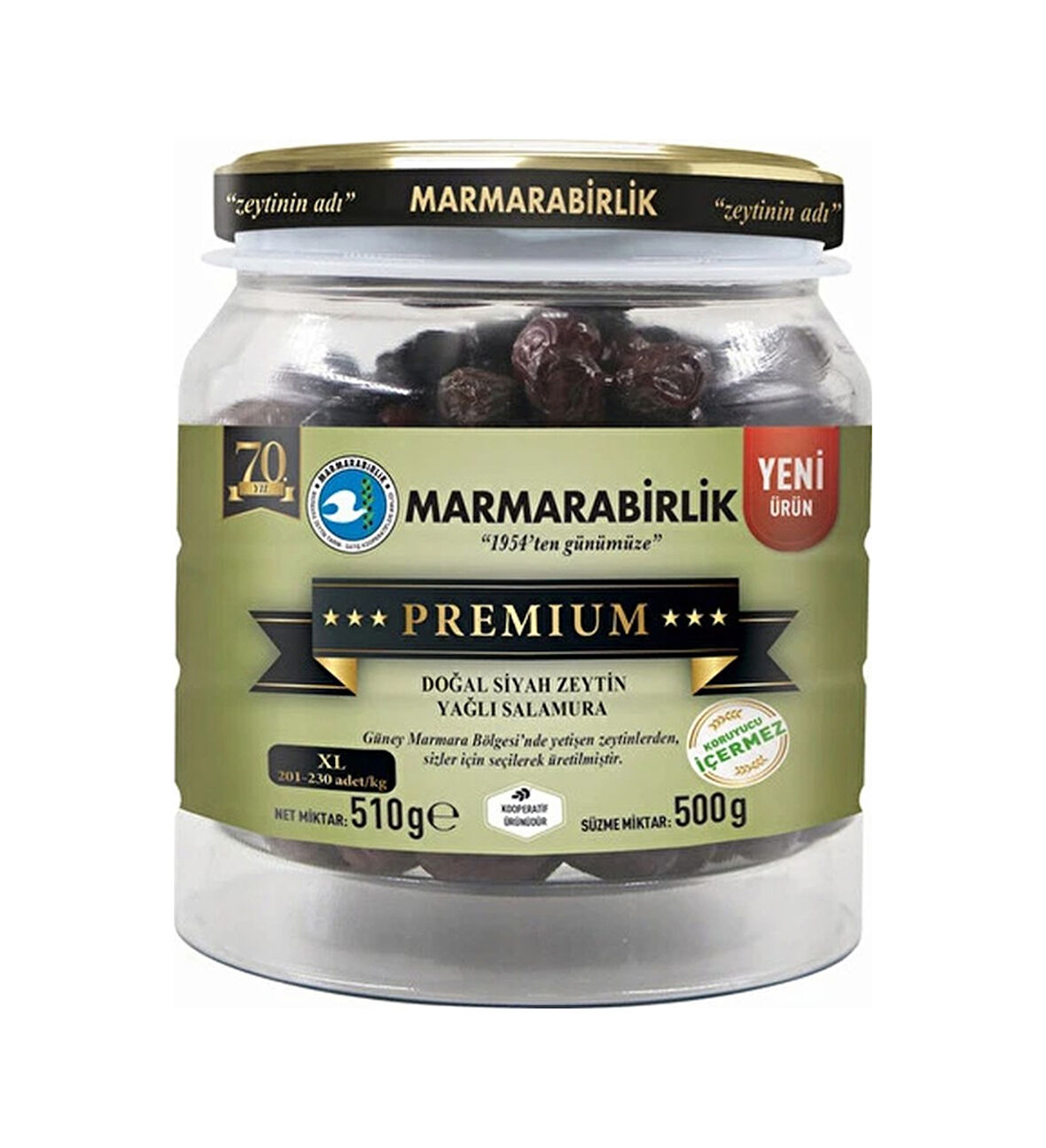 Marmarabirlik Premium XL Siyah Zeytin 500 G