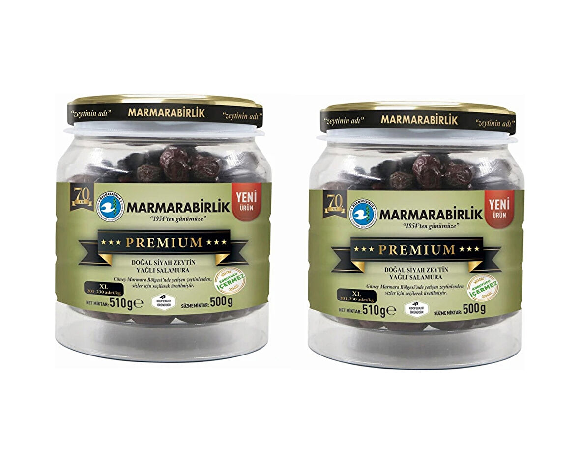 Marmarabirlik Premium XL Siyah Zeytin 2 x 500 G