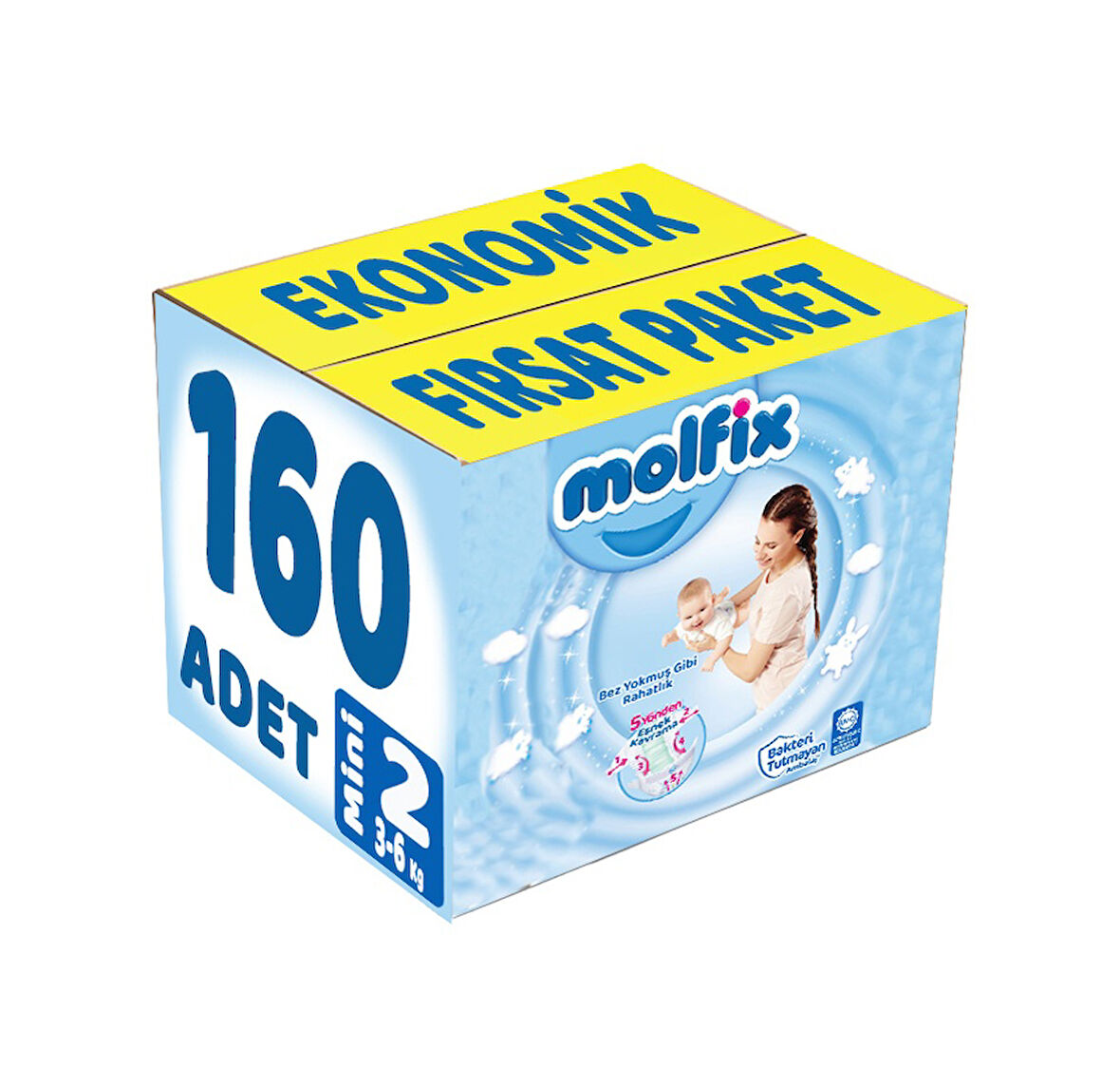 Molfix Bebek Bezi Beden:2 3-6 Kg Mini 160 Adet