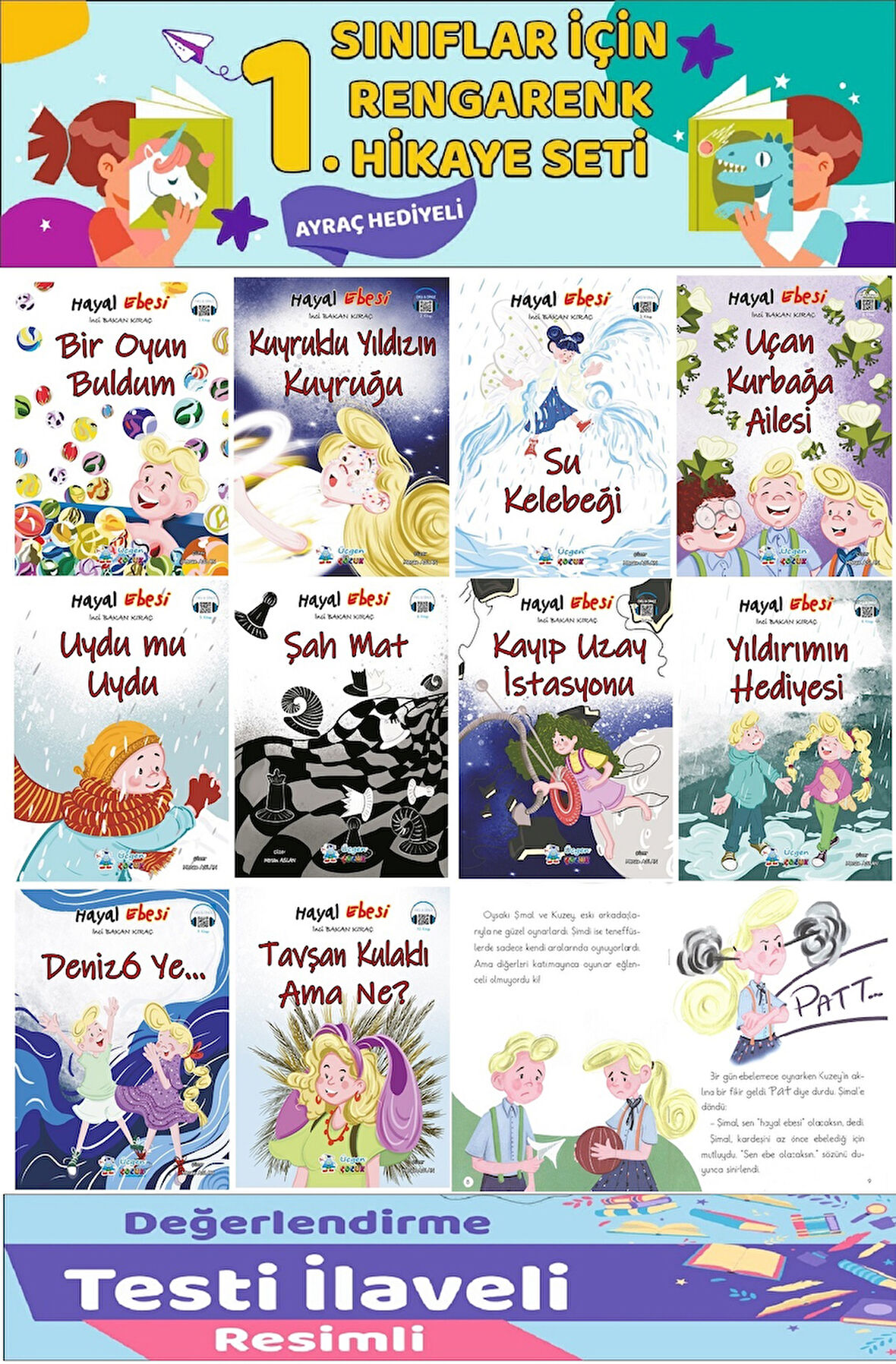 1.Sınıf Hayal Ebesi Hikaye Seti (16 Sayfa) - 10 Kitap