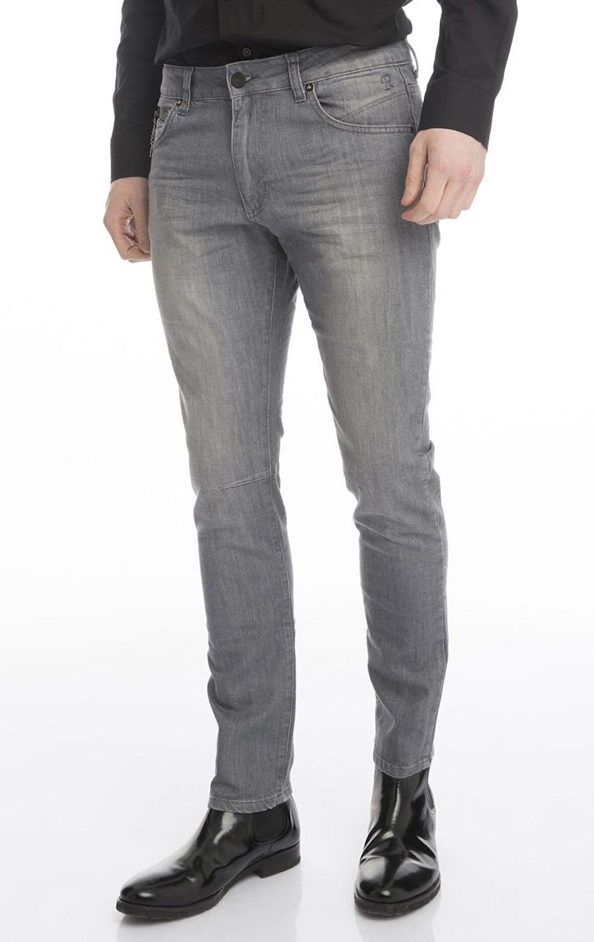 Erkek Slim Fit Düz Renk Likralı Jean Kot Pantolonu