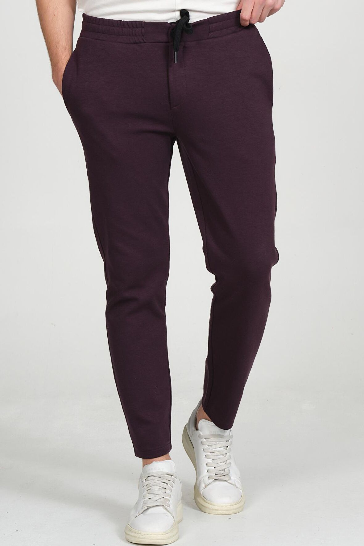 Erkek Relaxed Fit Beli Lastikli Bağcıklı Pamuklu Rahat Spor Jogger Pantolon