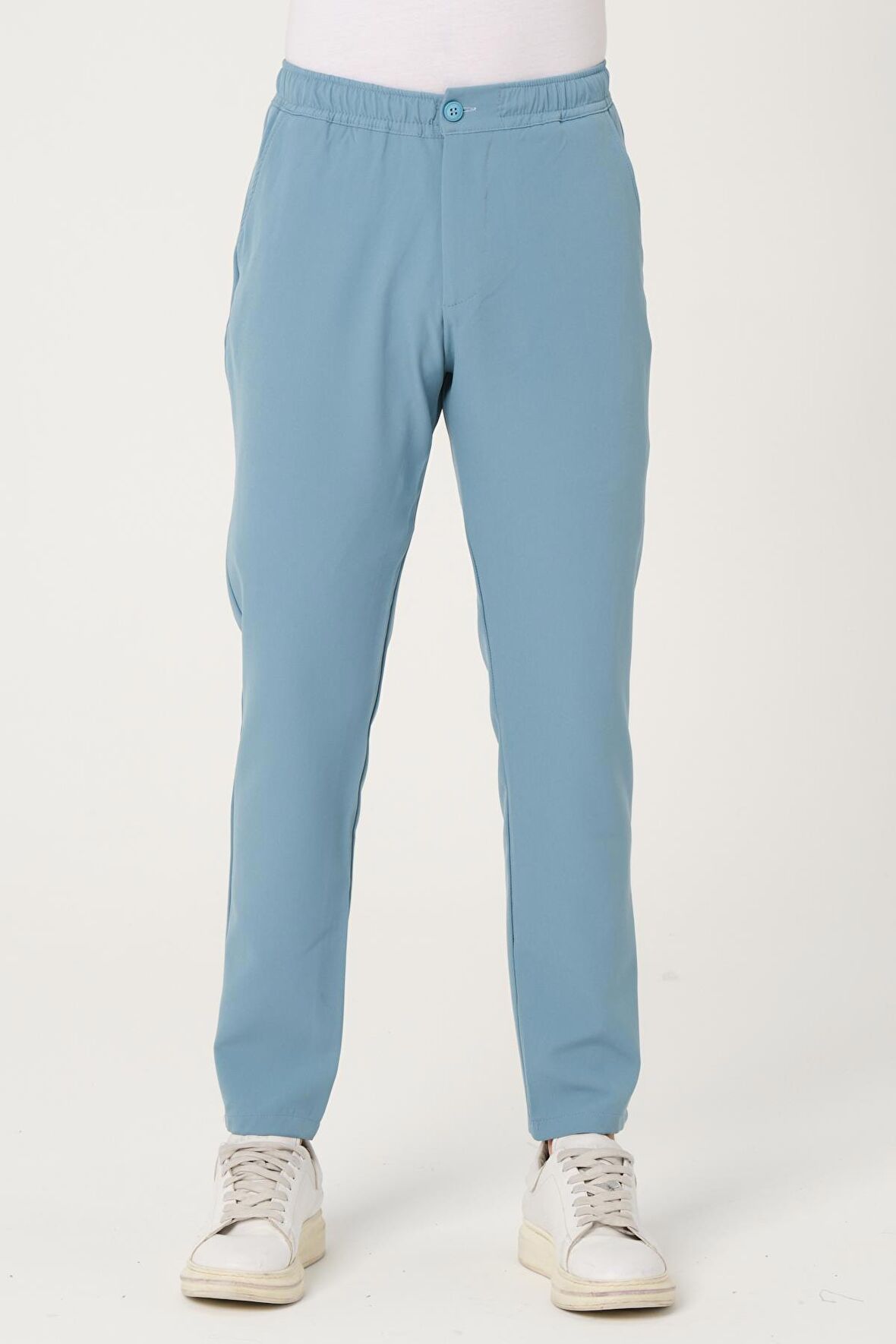 Erkek Relaxed Fit Beli Lastikli Düğmeli Likralı Rahat Spor Pantalon