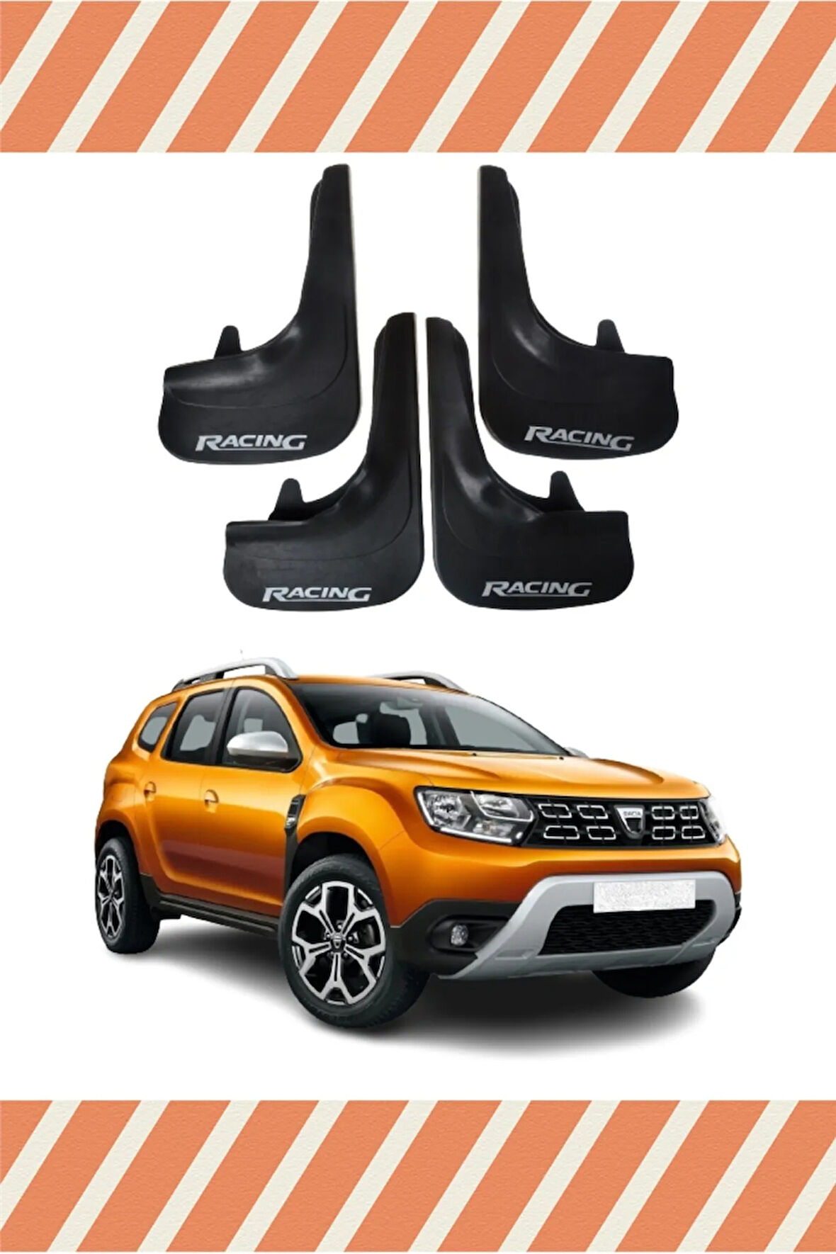 Dacia Duster 2017 sonrası racing yazılı 4’lü tozluk çamurluk paçalık