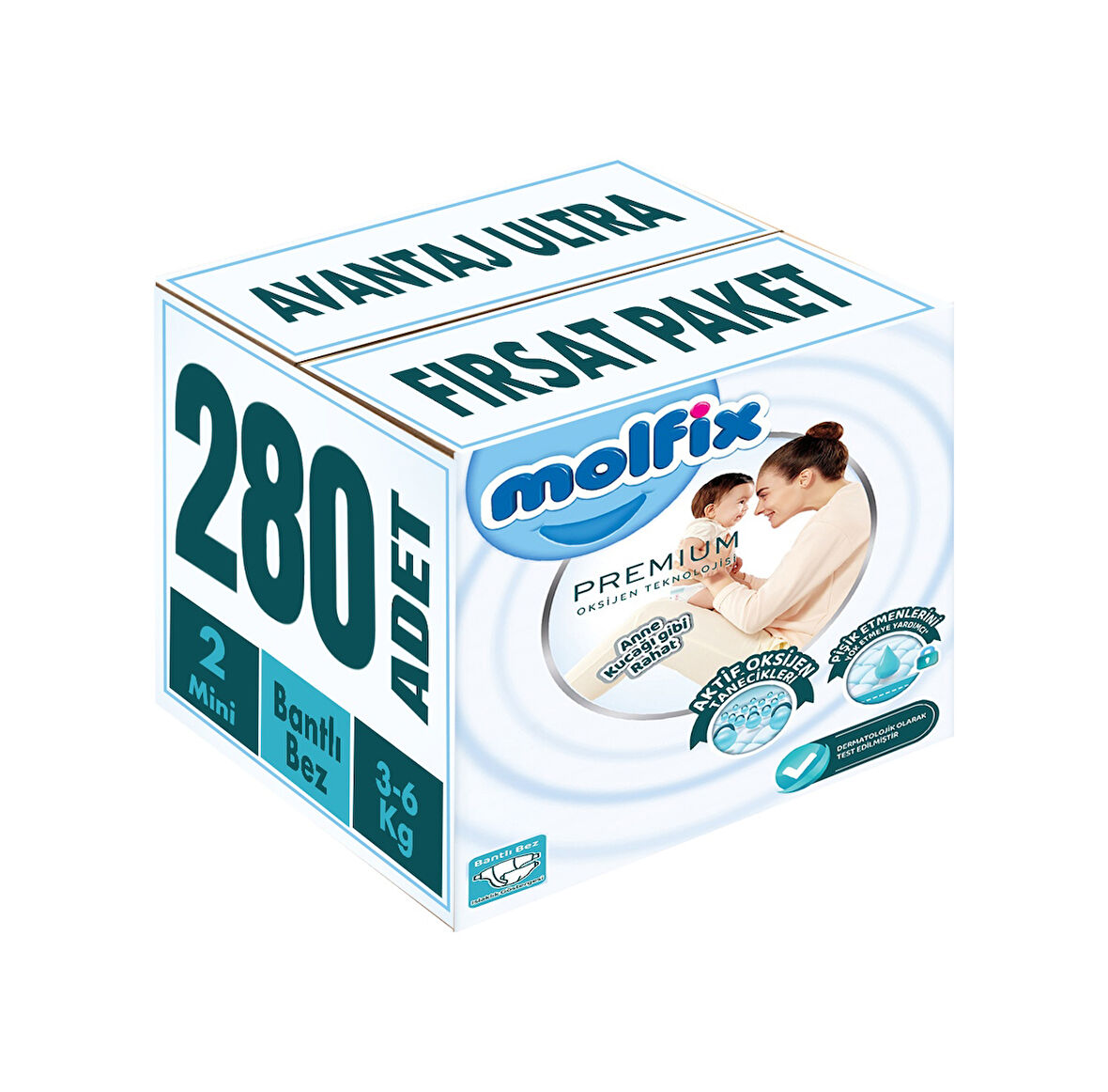Molfix Premium Bebek Bezi Beden:2 3-6kg Mini Avantaj 280 Adet