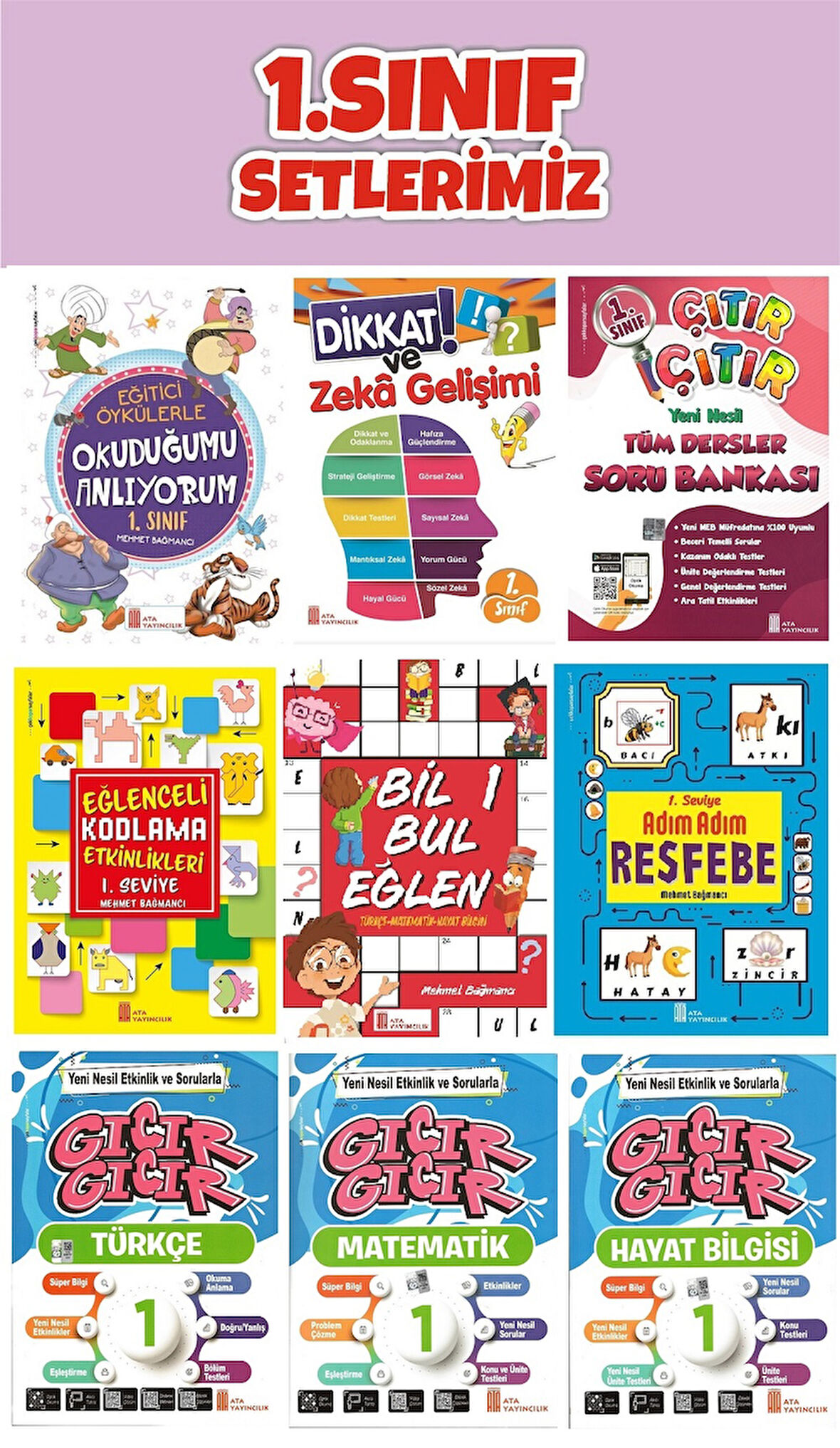 Ata 1.Sınıf 2.Dönem Seti (9 Kitap)