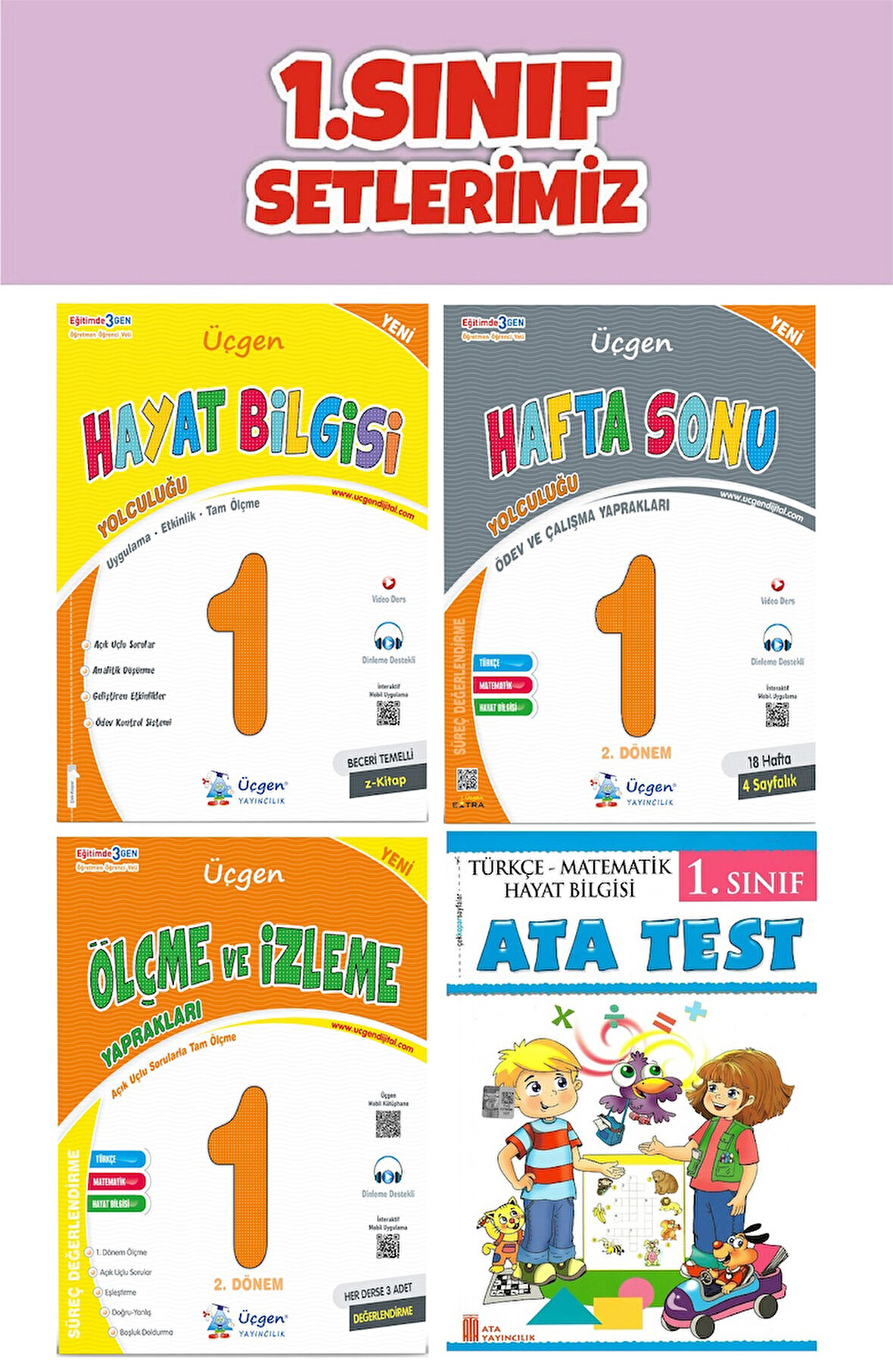 Üçgen 1. Sınıf 2.Dönem Süreç Odaklı Derse Yardımcı Set (4 Kitap)