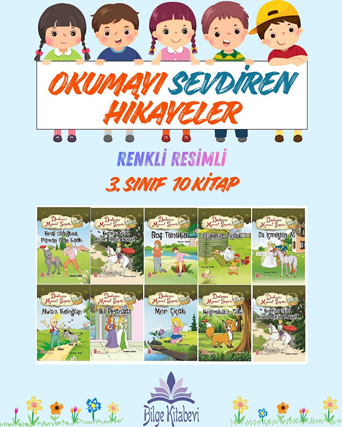 3.Sınıf Okumayı Sevdiren Renkli Resimli Hikayeler 4 - 10 Kitap