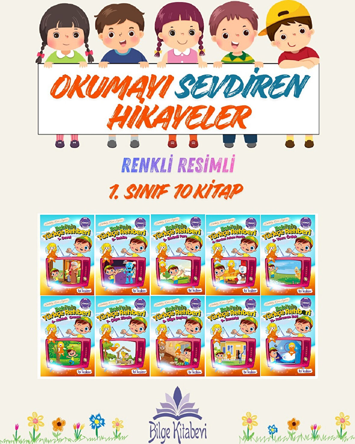 1. Sınıf Okumayı Sevdiren Renkli Resimli Hikayeler 5 - 10 Kitap