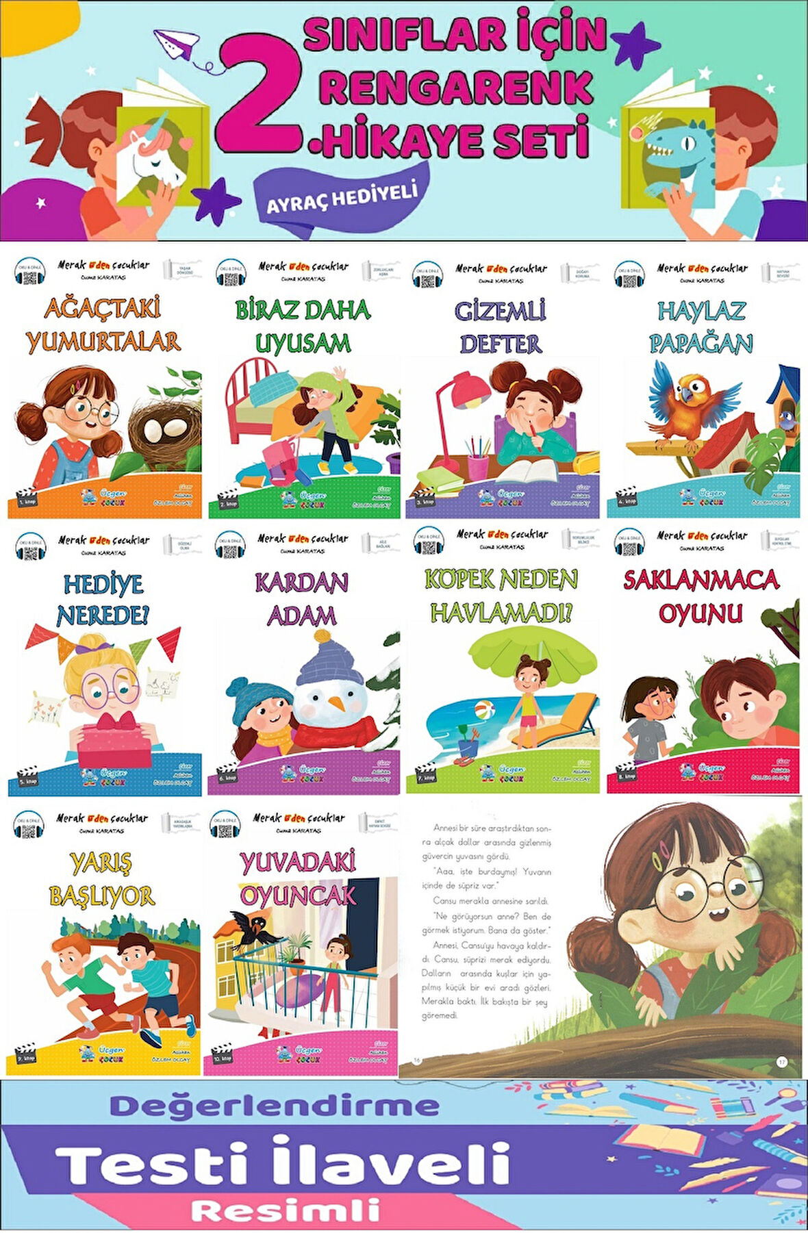 2.Sınıf Merak Eden Çocuklar Hikaye Seti (32 Sayfa) - 10 Kitap