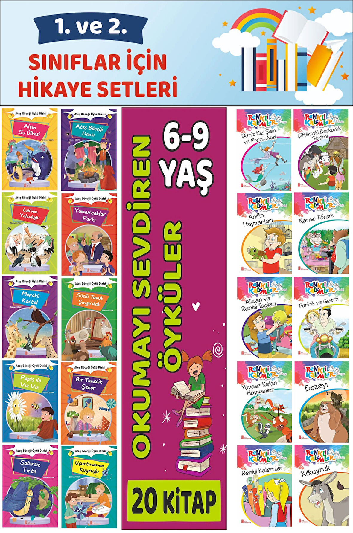 1.ve 2.Sınıflar İçin Okuma Alışkanlığı Kazandıran Mükemmel 20 li Hikaye Seti 4