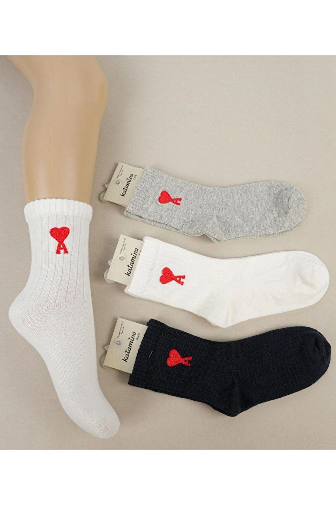 3 Adet Unısex Çocuk Soket Çorap