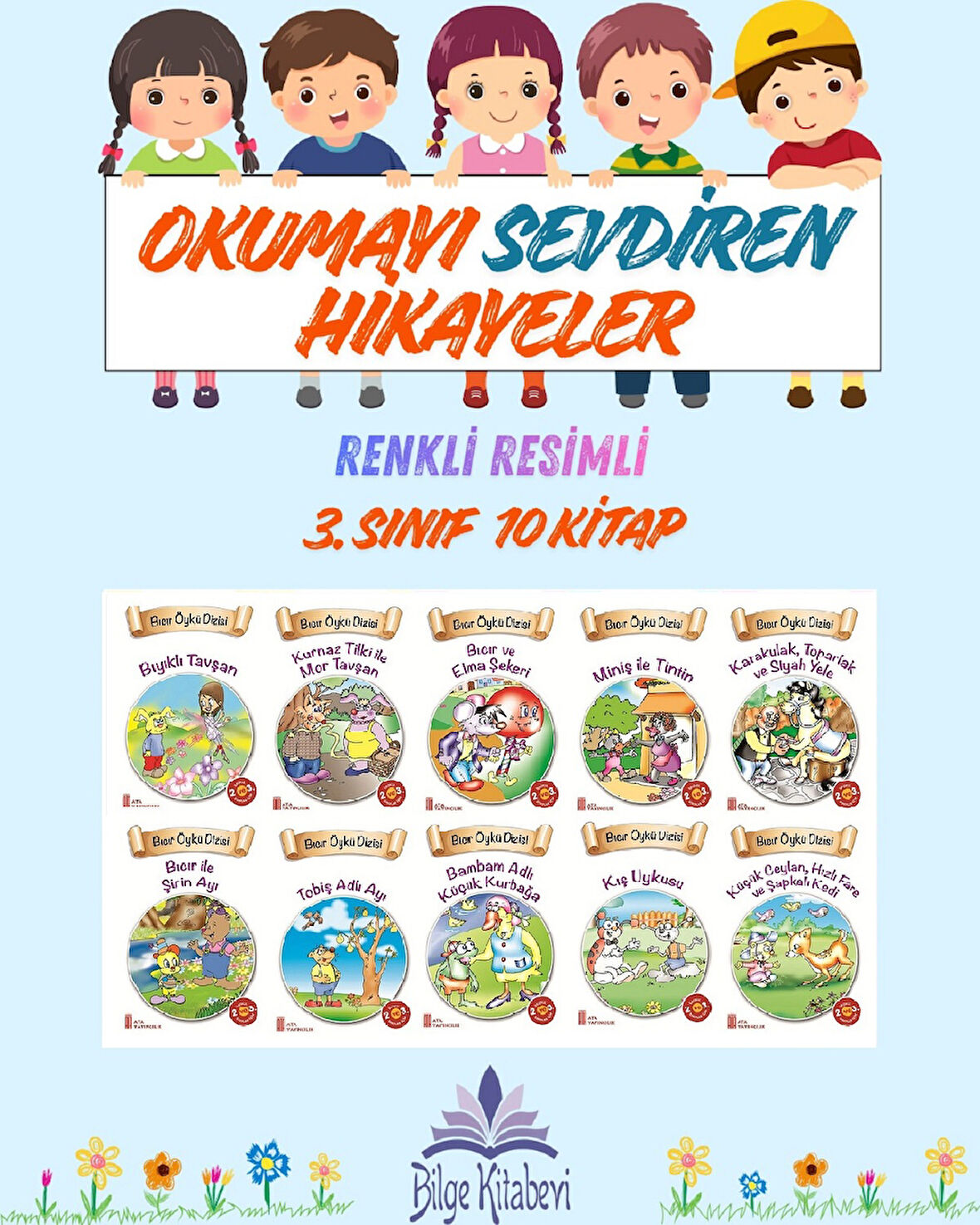 3.Sınıf Okumayı Sevdiren Renkli Resimli Hikayeler - 10 Kitap