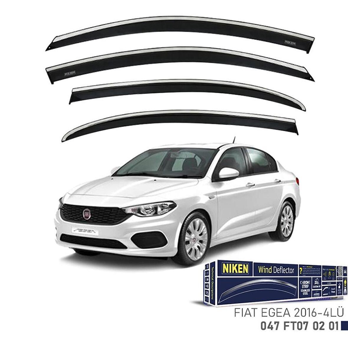 Fiat Egea Niken Kromlu Cam Rüzgarlığı 4lü Set 2016 ve Üstü
