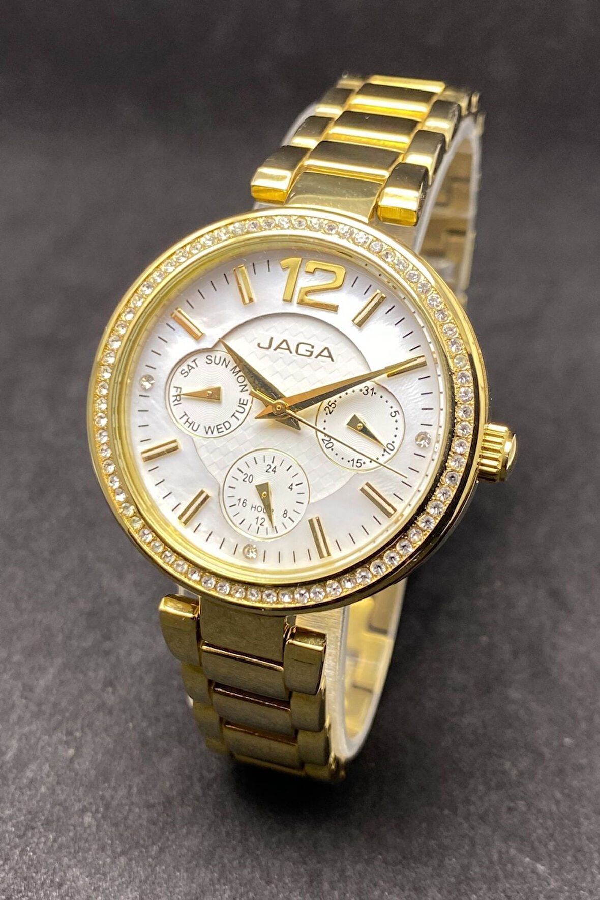 Jaga Multifonksiyonlu Çelik Taşlı Kadın Kol Saati