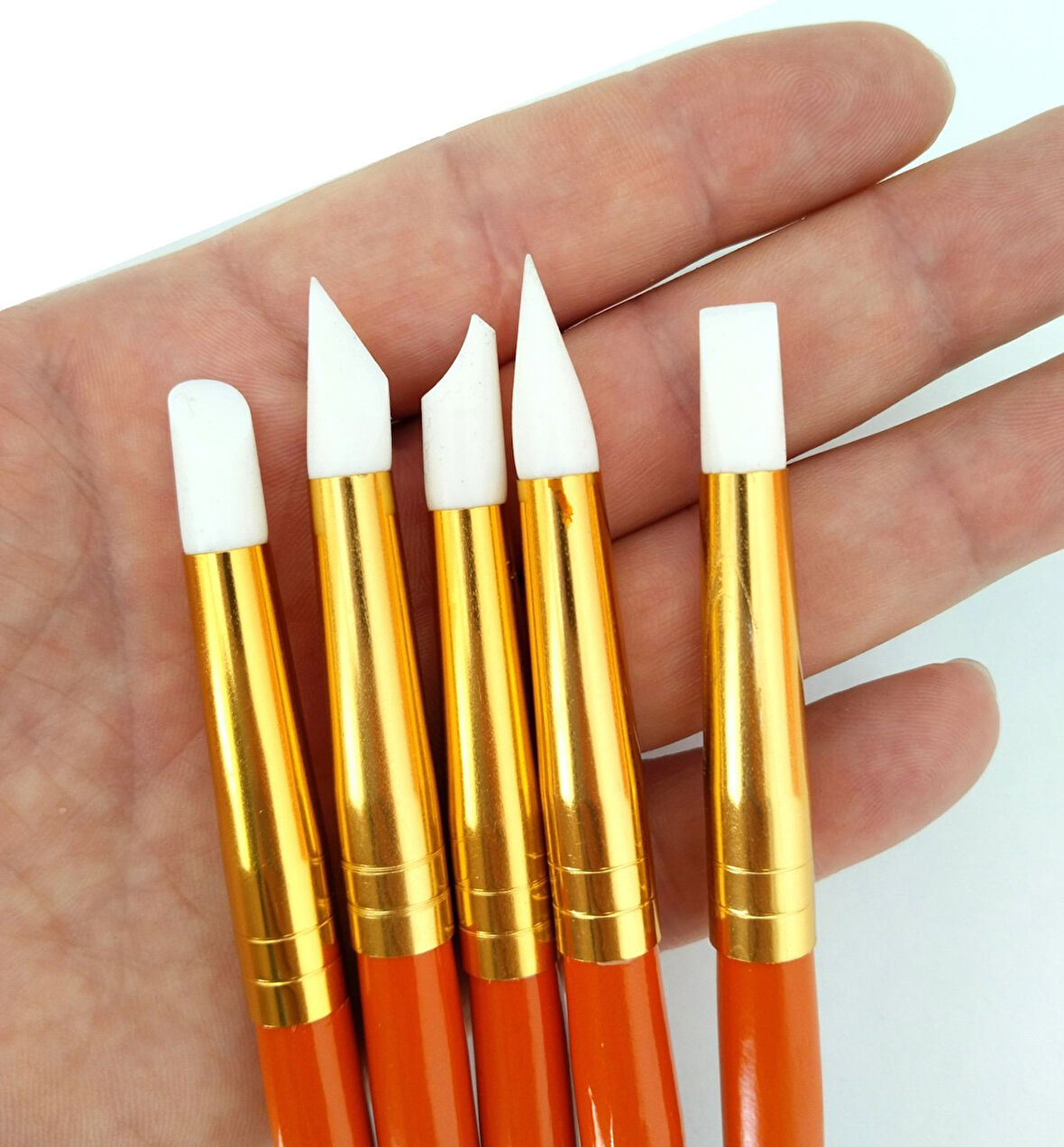 Silikon kalem seti, hobi, çömlekçilik, heykeltraş, kabartma, büyük boy 5 Adet