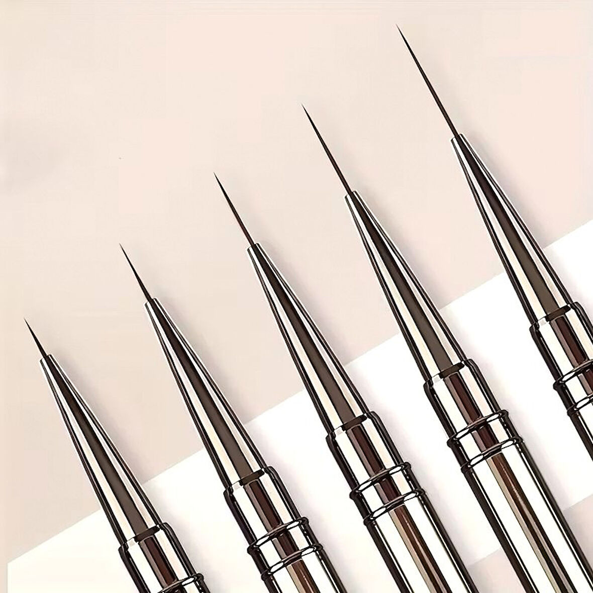 Detay Fırçası, ince Uçlu Fırça, tırnak Süsleme Fırça Seti, Desen Fırçası, Metal Fırça Seti-5 Ad