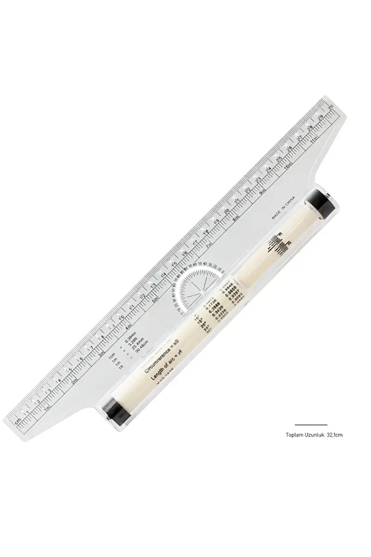 Açılı paralel cetvel, yuvarlanan cetvel, ölçek paralel cetvel, sinüs-kosinus, rolling ruler 30cm