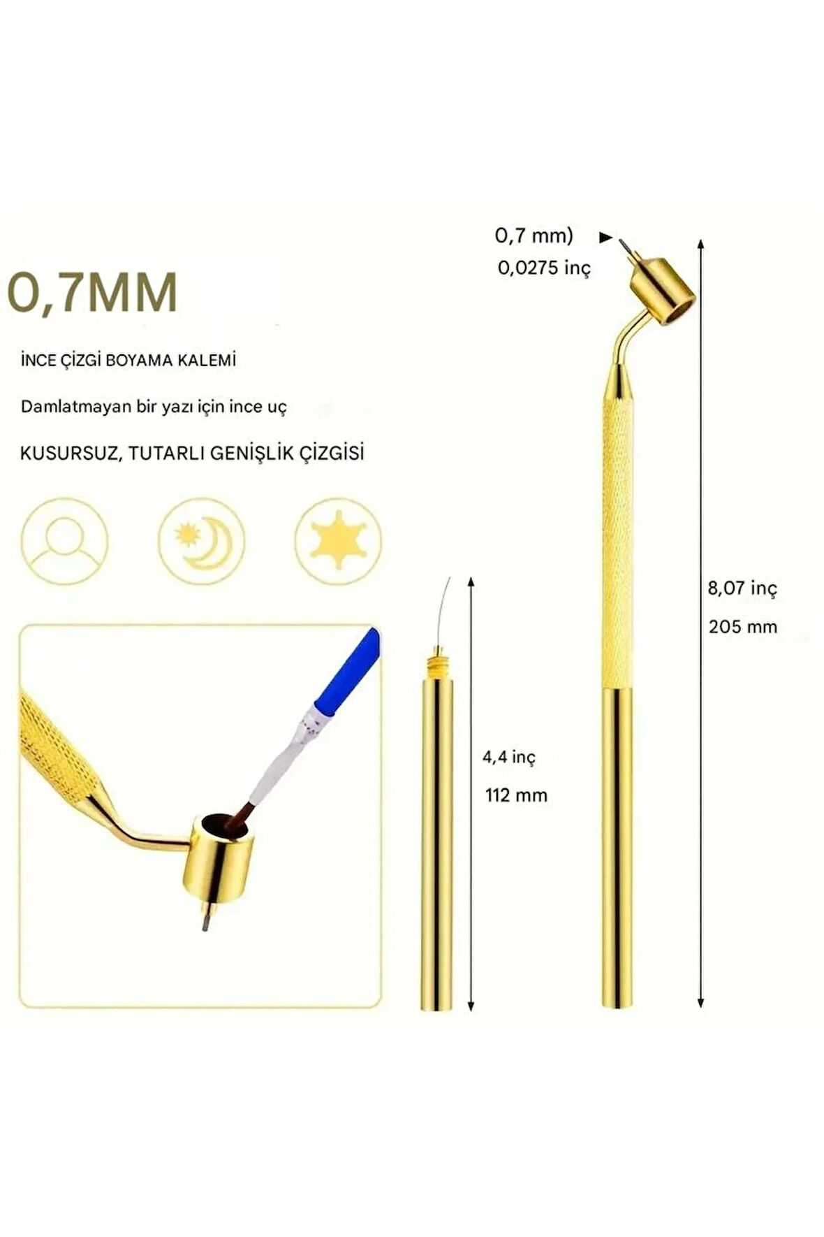 Hazneli çizgi boya kalemi, aplikatör, hassas çizgi, hazneli trilin, çizikleri onarmak-0.7mm