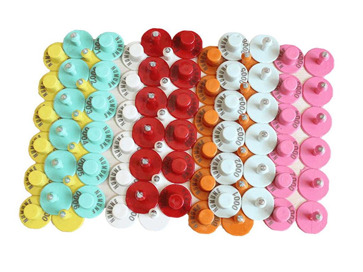 Küçükbaş Kulak Küpesi Yuvarlak Model 150 Adet Turuncu