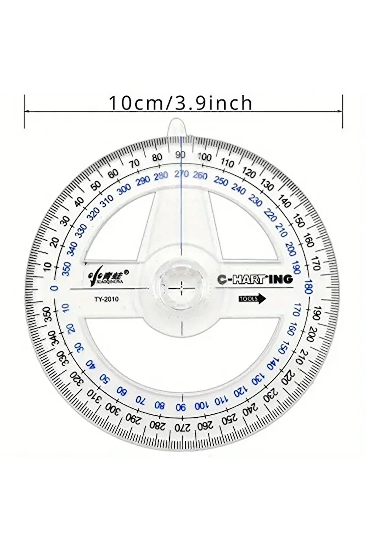 360° Protractor cetvel, Şeffaf Matematik, Geometri, Tasarım ve Sanat Projeleri için İdeal-1ad