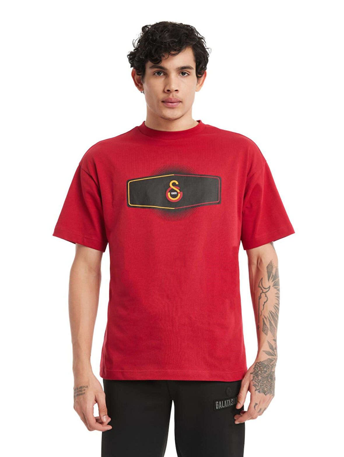 Galatasaray Orijinal Lisanslı GS Logo Kırmızı Erkek T-Shirt