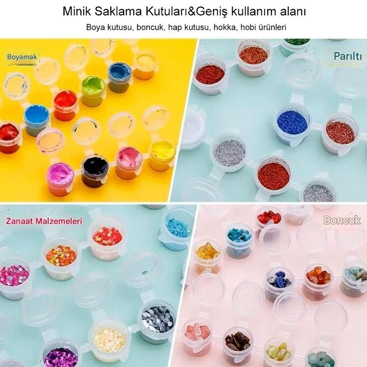 Mini saklama kutusu 2ml 6'lı şerit, boya paleti, boya saklama kabı, küçük hokkalar-2 Şerit