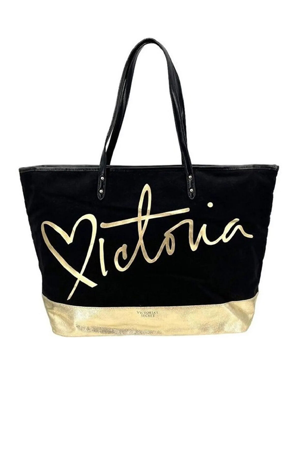 VS Siyah Gold Kanvas Tote Seyahat Çantası