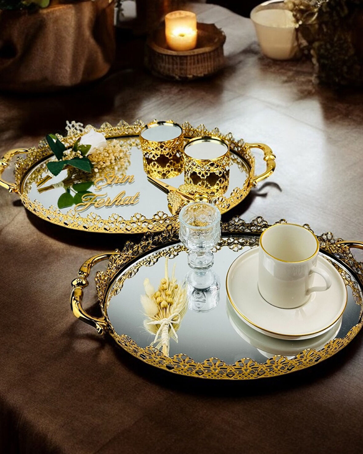 Togetherness Nişan kahve tepsisi ve Söz Tepsisi