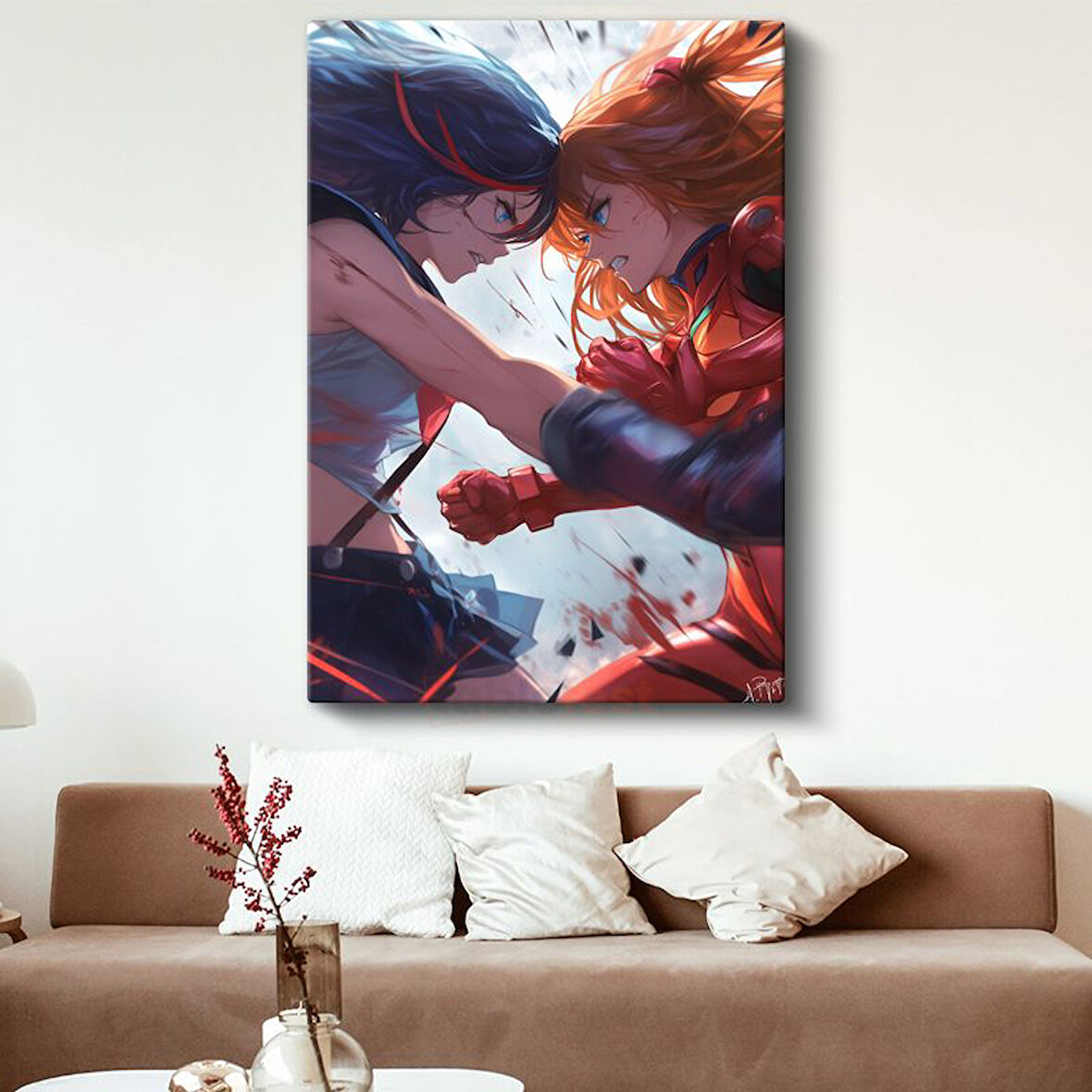 Karşılaşma Anı - Epik Dövüş Sahnesi Anime Kanvas Tablo