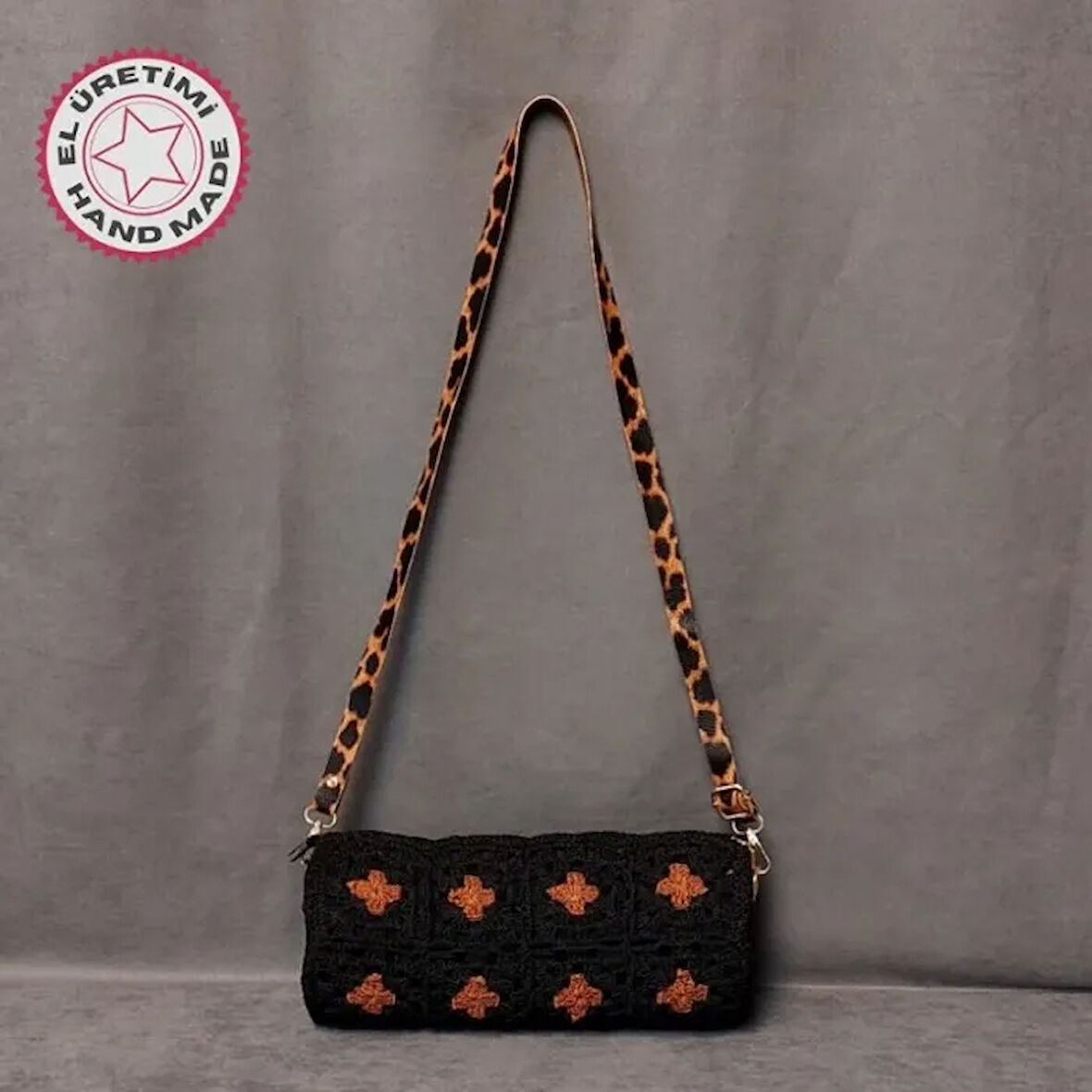 Uretti - Seda 4793 - 6835 El Örgüsü Silindir Model Supra İp Çapraz Çanta