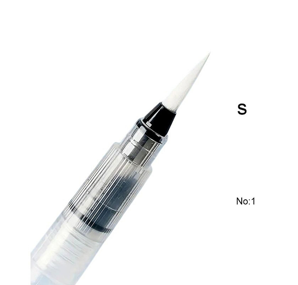 Fırça uçlu, brush pen, sulu boya, su ve mürekkep hazneli, boyama kalem-S beden