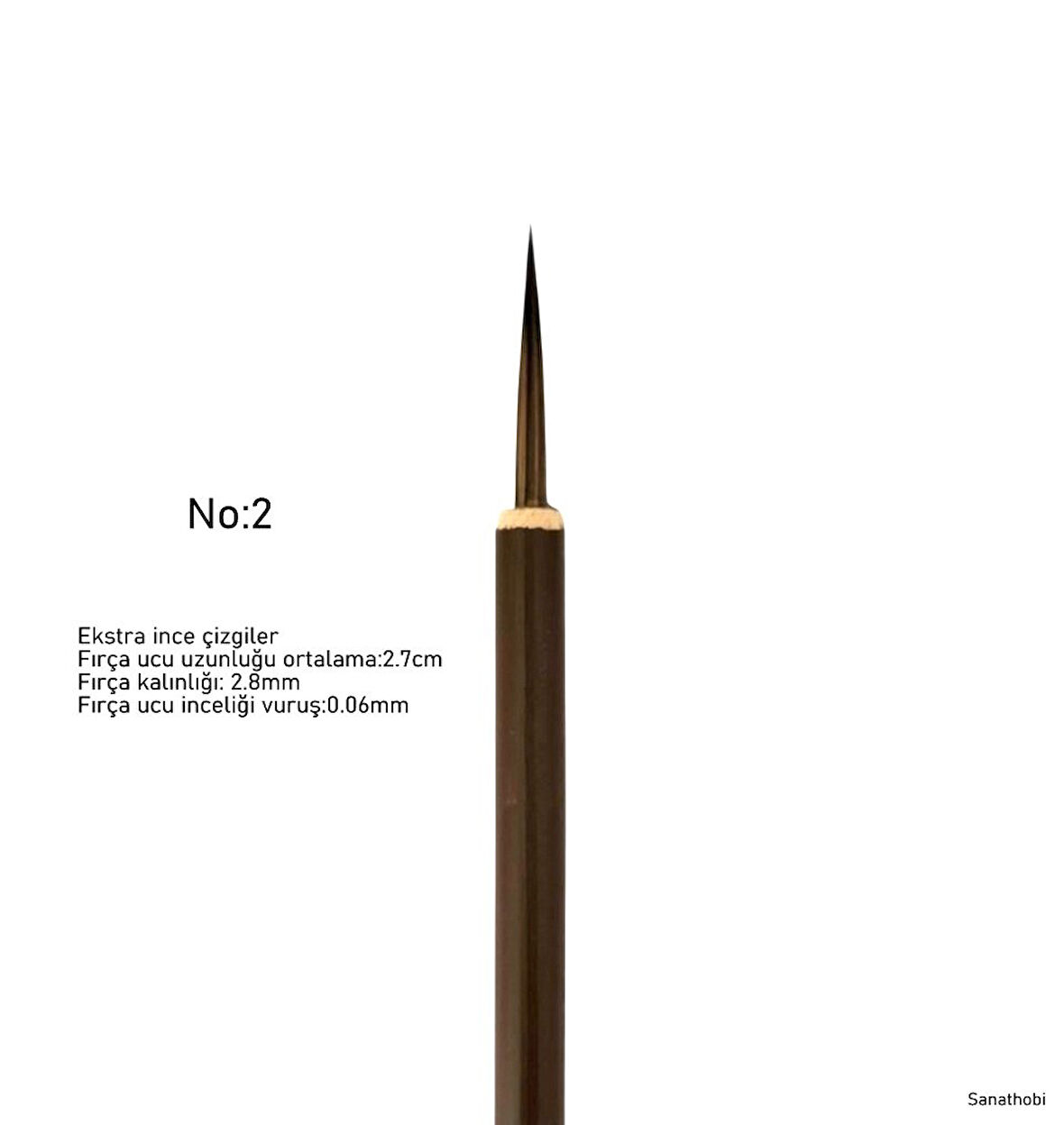 Tahrir Fırçası Kurt Kılı No:2-çini, seramik, tezhip, minyatür, brush, ekstra ince-1 Adet
