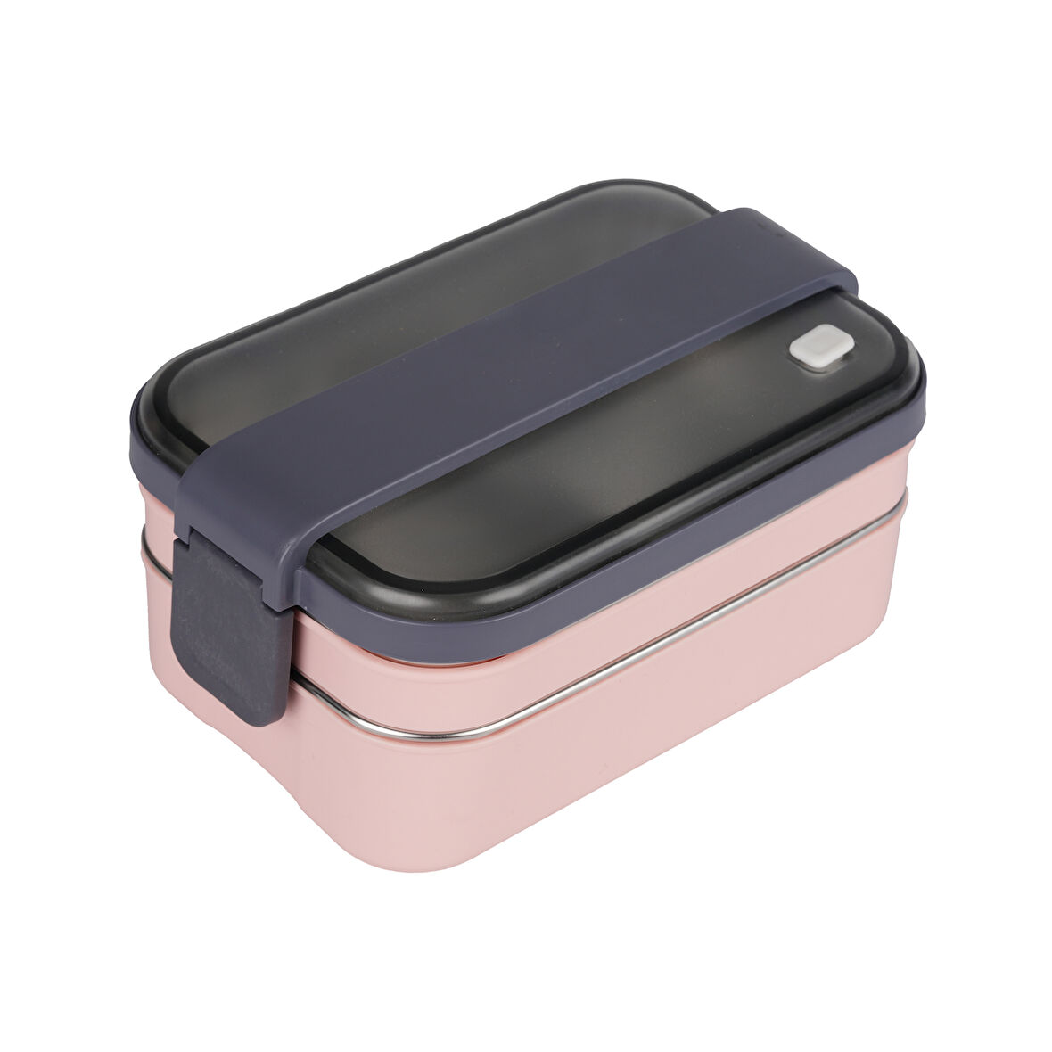 Relaxion İki Katlı, Paslanmaz Çelik, Pembe Lunch Box/Yemek Saklama ve Taşıma Kabı 1200 Ml. (304)
