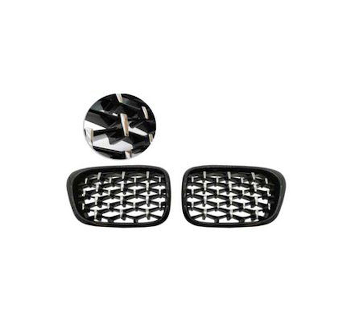 Bmw 3 Serisi 2002-2004 E46 Diamond Panjur (Böbrek) Piano Black Çerçeve