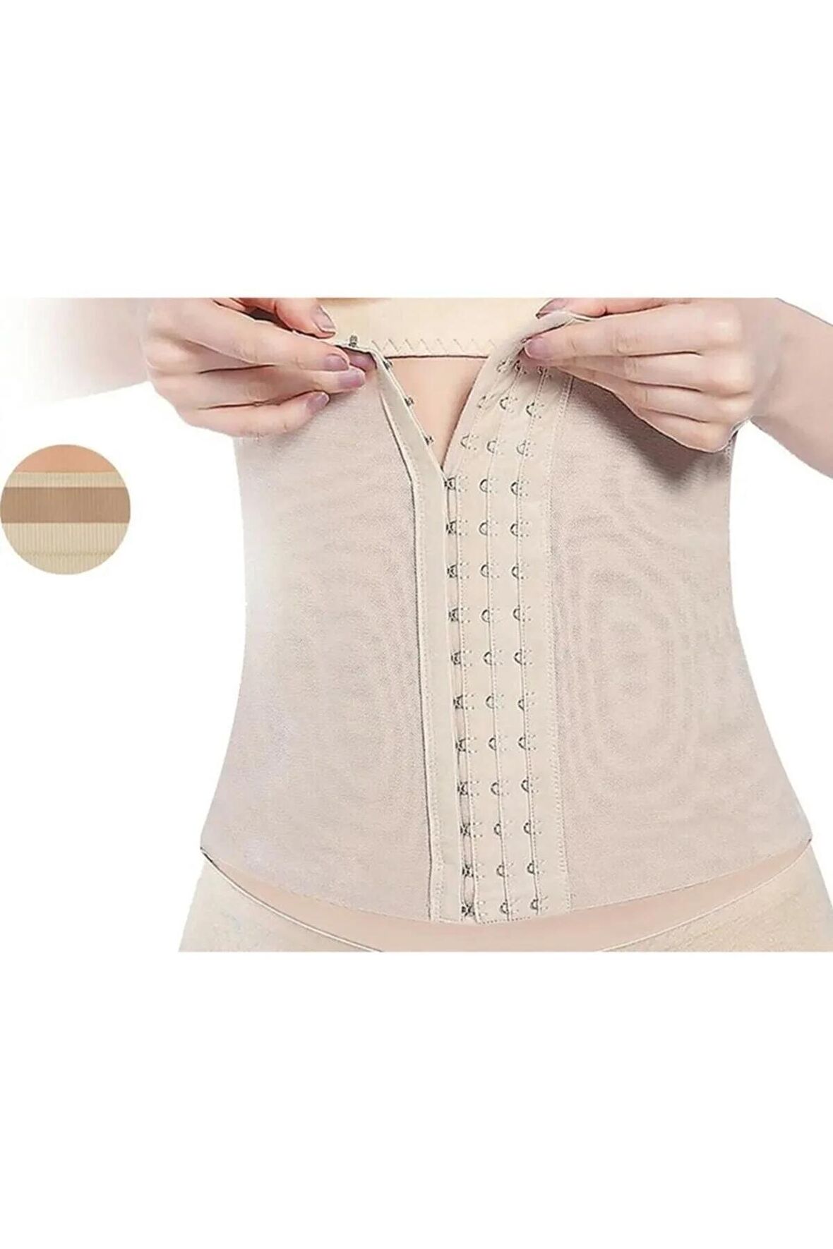 Kadın Ten Sıkılaştırıcı Agraflı Bel Korsesi