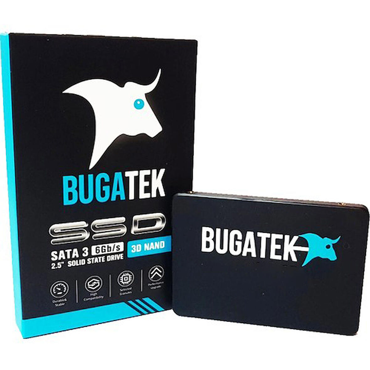 Bugatek 128GB 2.5 SATA3.0 550MB/460MB 3D NAND Flash SSD (Solid State Drive)