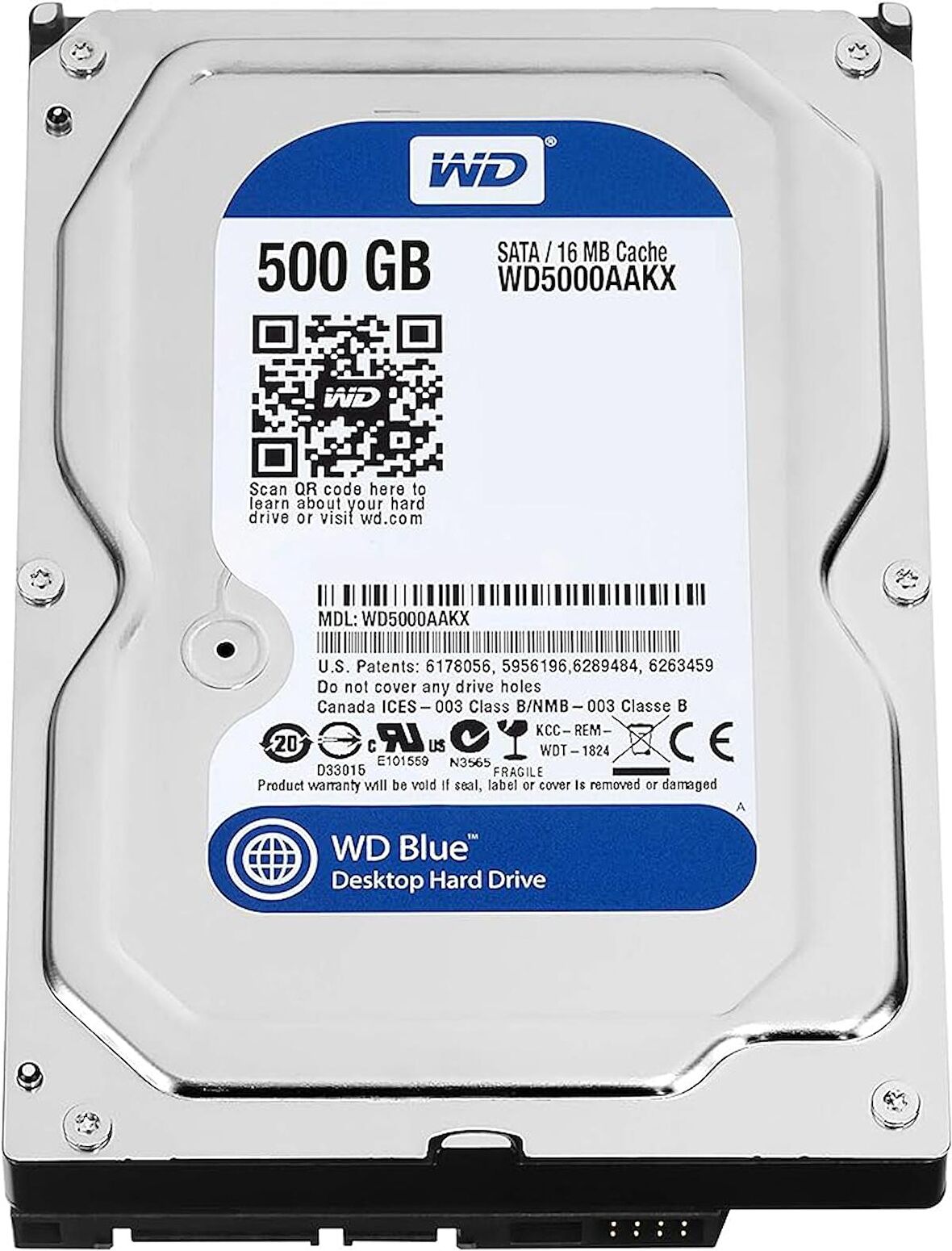 WD 500GB 16MB PC/DVR/CCTV 3.5 SATA2 Hard Drive -HDD Caviar Blue WD5000AAKX