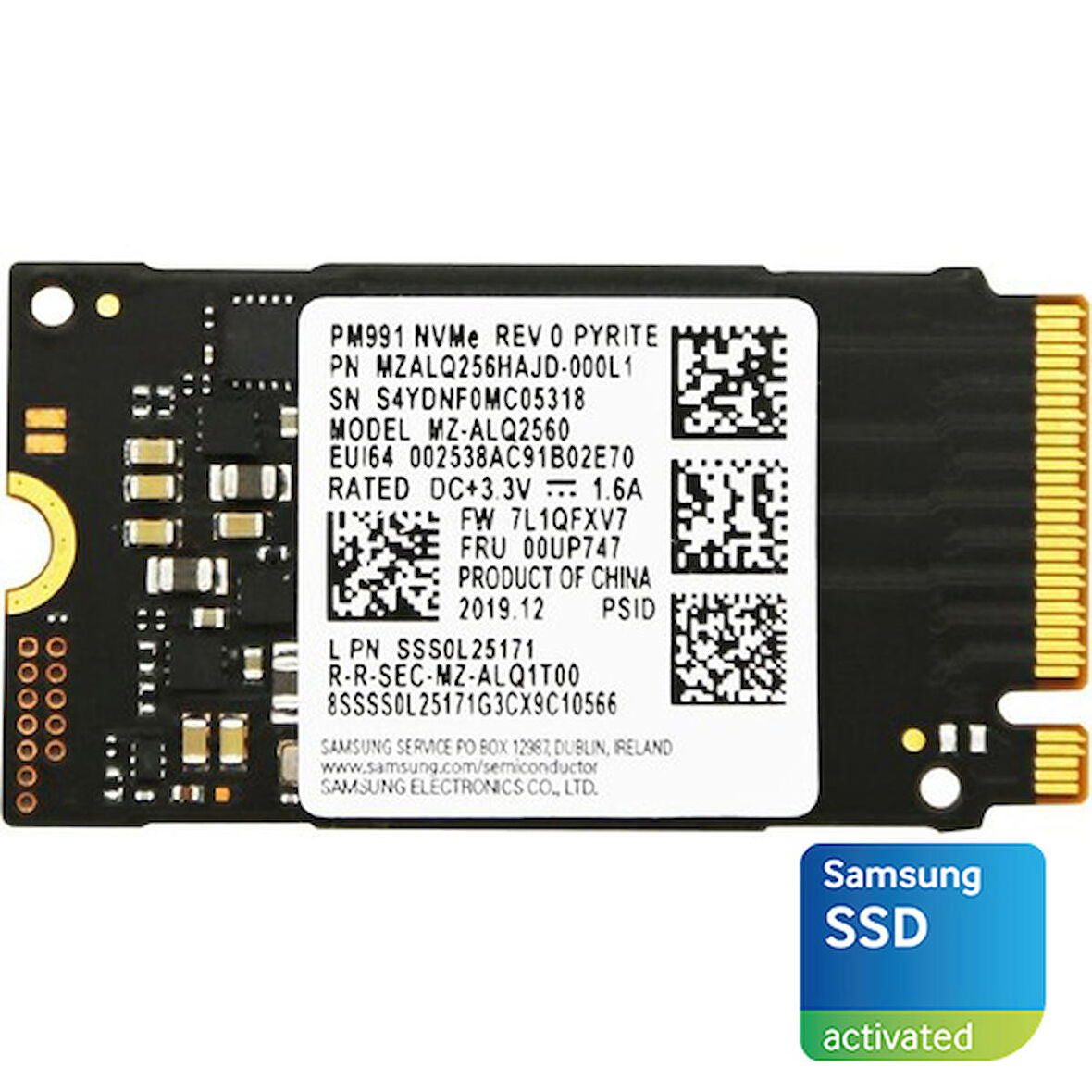 SAMSUNG MZ-ALQ2560 NVME 256GB 1000MB/S-1900MB/S M.2 SSD (KUTUSUZ)