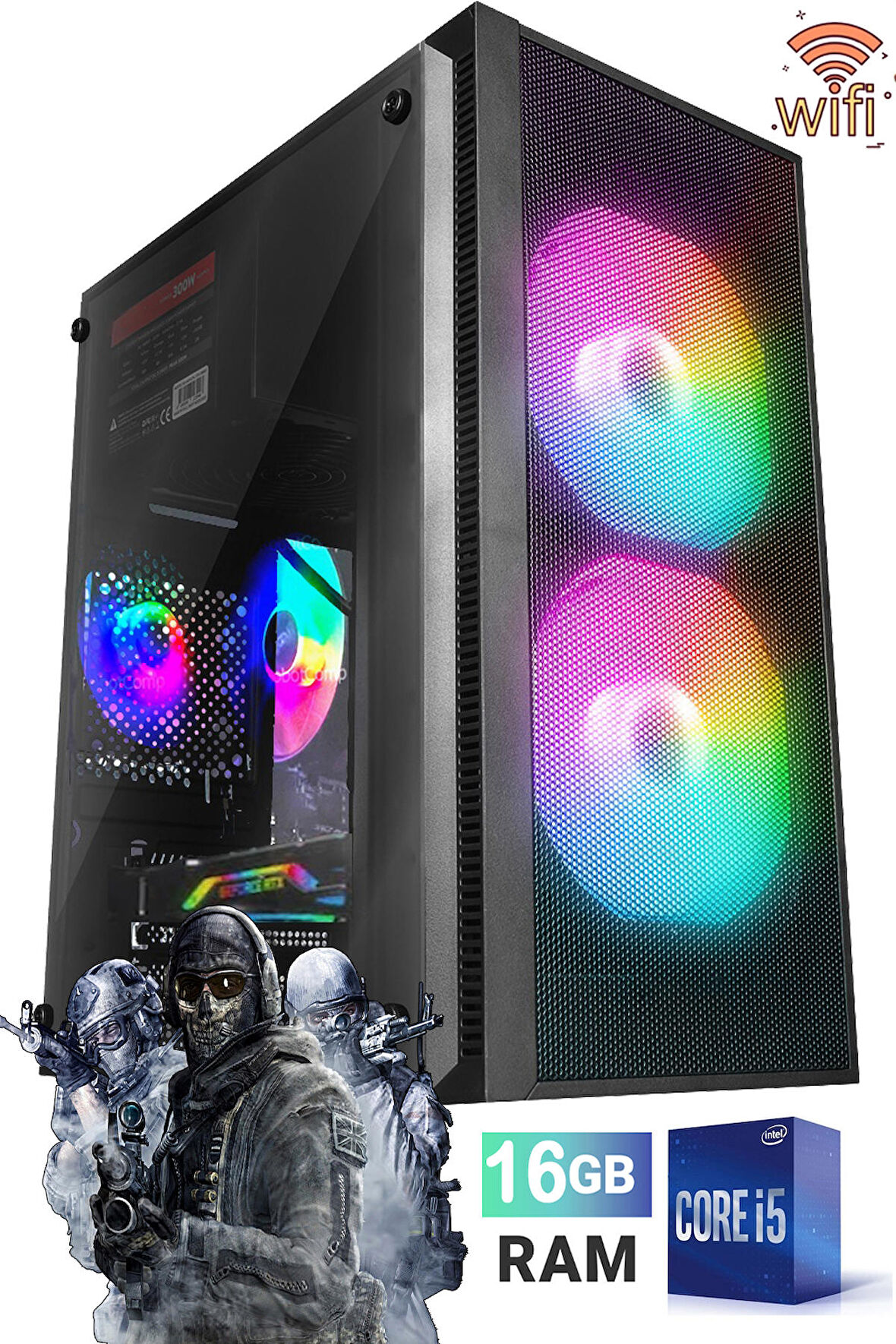 J-TECH GX257 i5 6500 16GB RAM 512GB SSD R7-240/4GB E.Kartı Wi-Fi Oyuncu Bilgisayarı